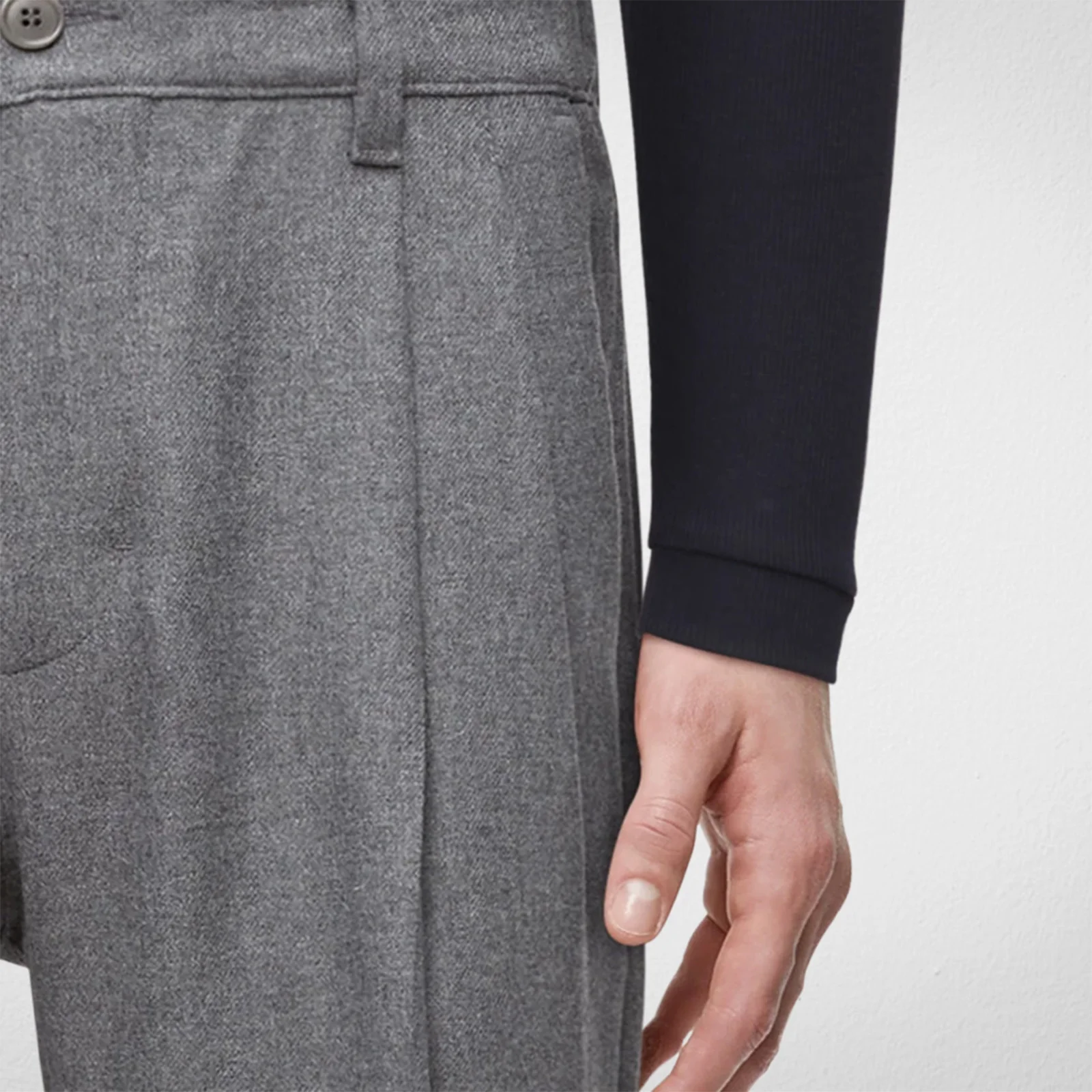 Leek Pants stone grey melange - Image 5