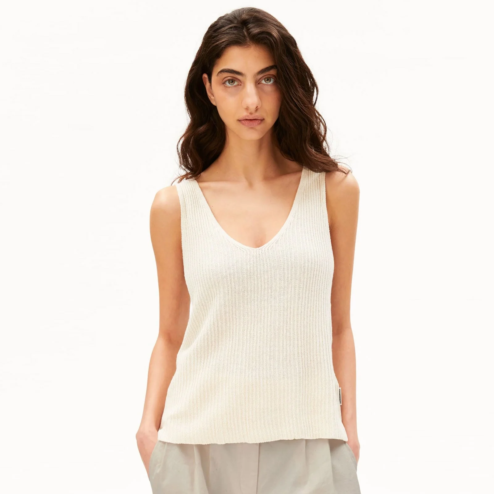 Linen Blend Knit Top undyed
