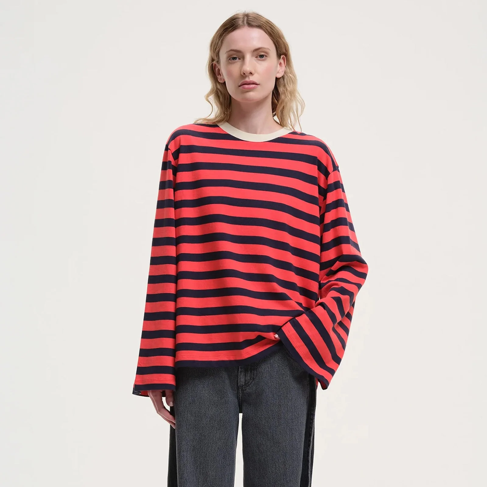 Lione L/S Stripe Tee red