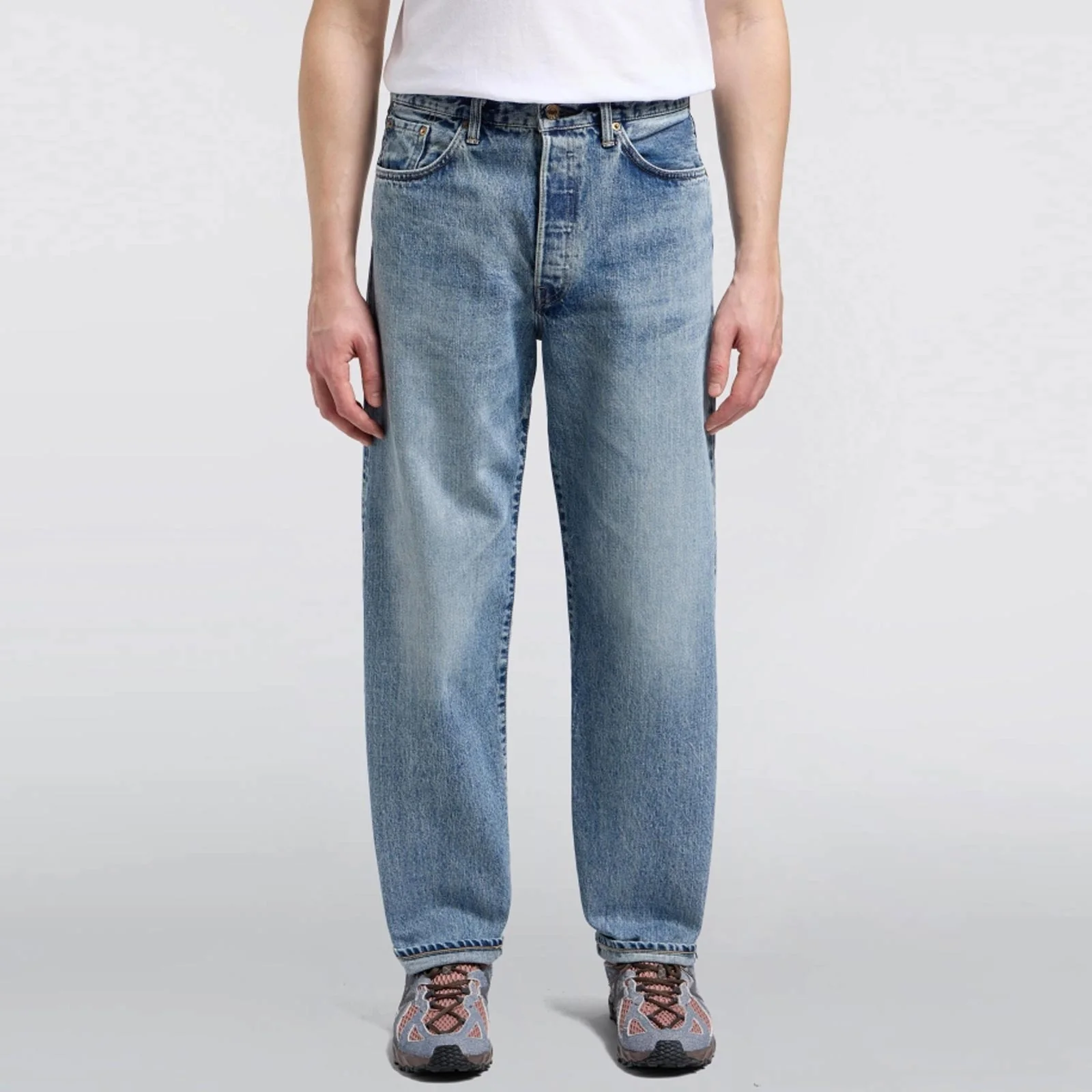 Loose Fit Kurabo Recycle Red Selvage Denim blue light used