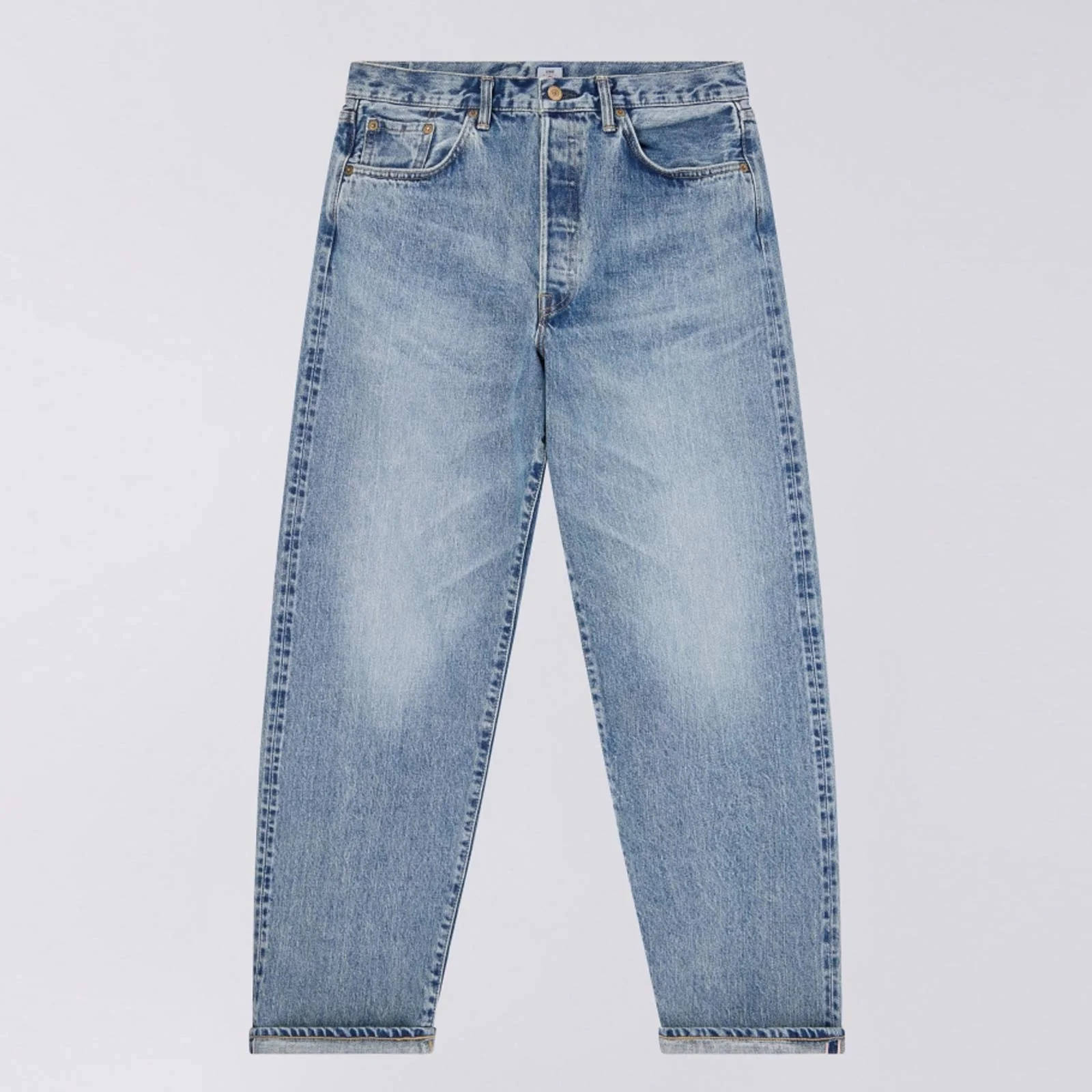 Loose Fit Kurabo Recycle Red Selvage Denim blue light used - Image 4