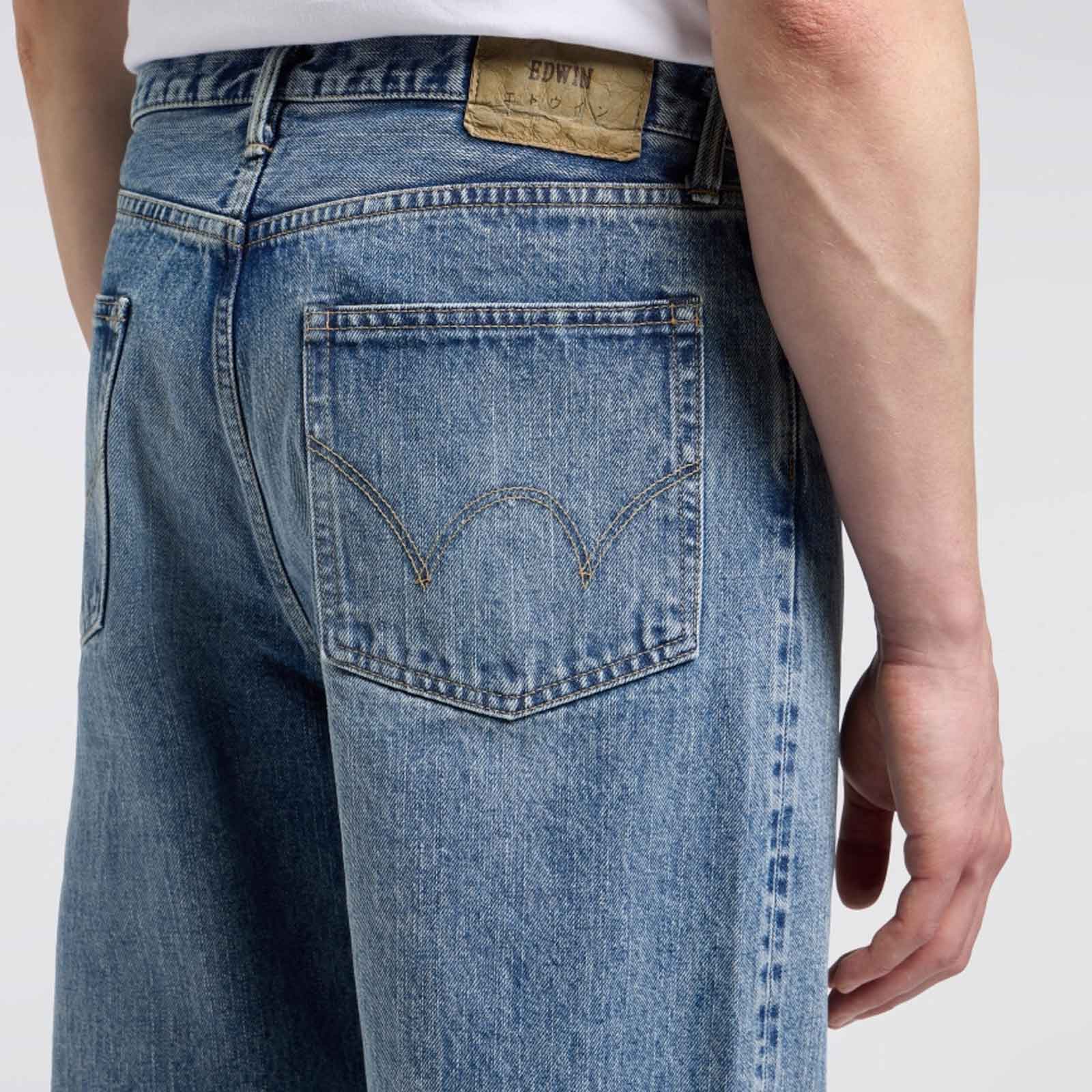 Loose Fit Kurabo Recycle Red Selvage Denim blue light used - Image 6