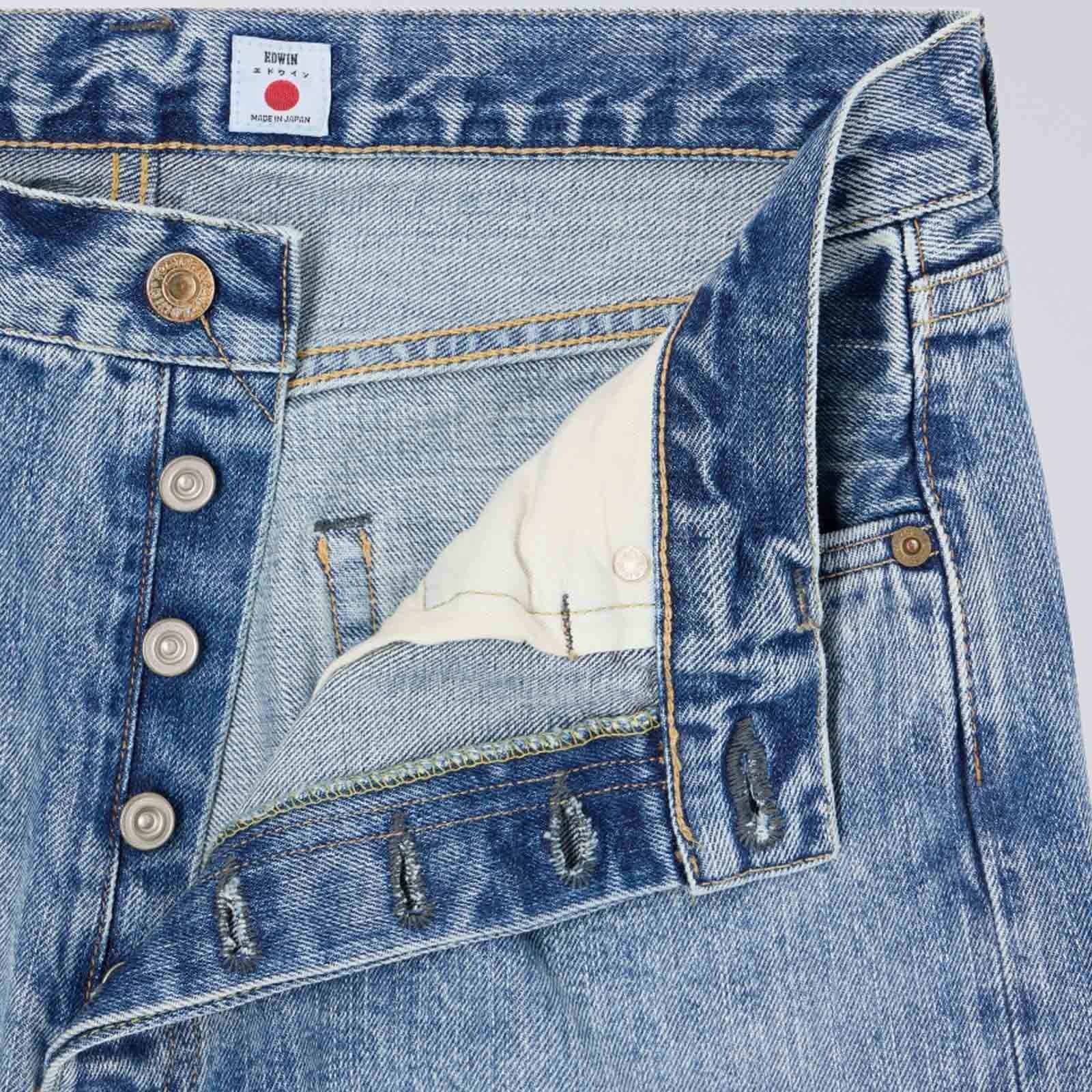 Loose Fit Kurabo Recycle Red Selvage Denim blue light used - Image 8