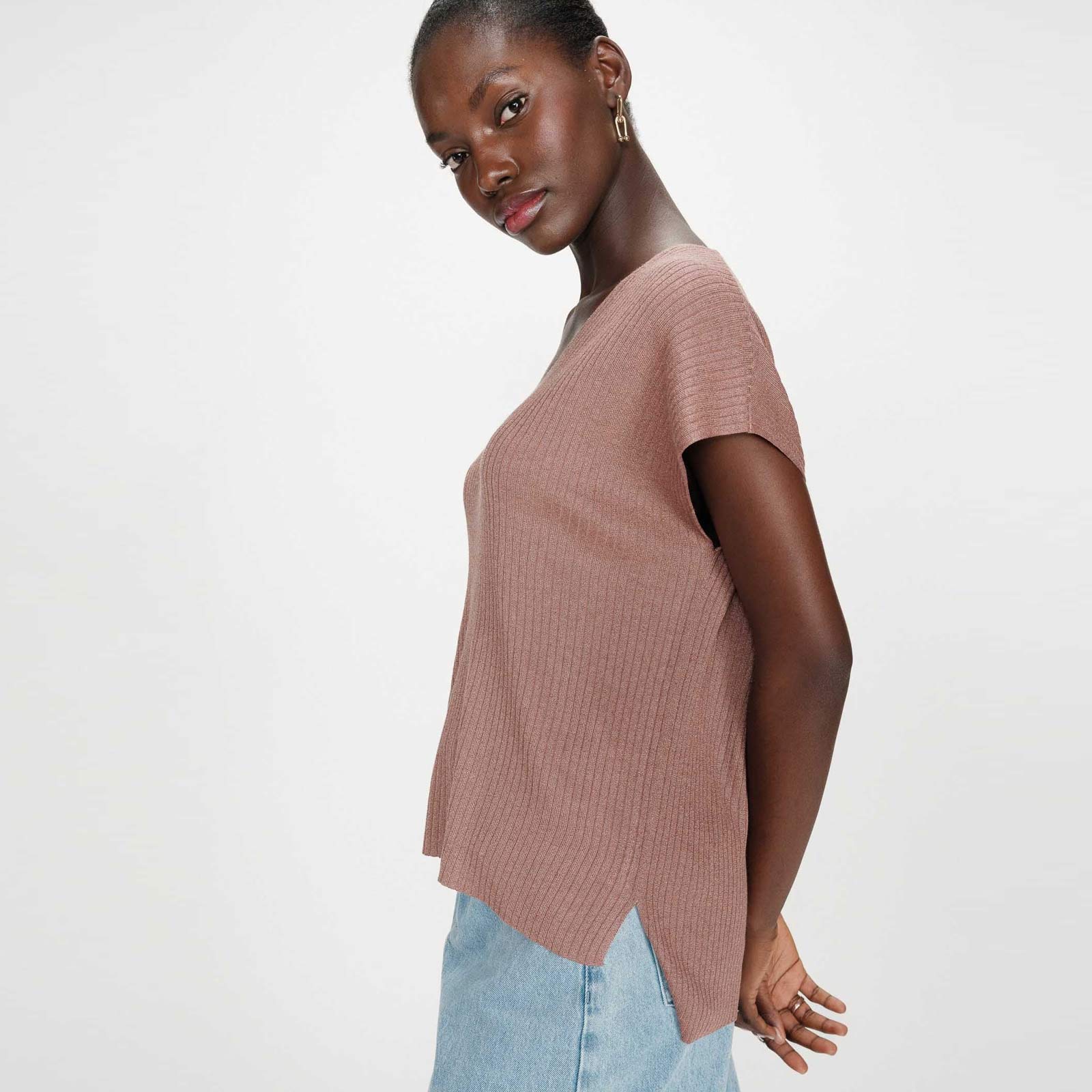 Loose Lurex Top Vaporo terracotta - Image 3