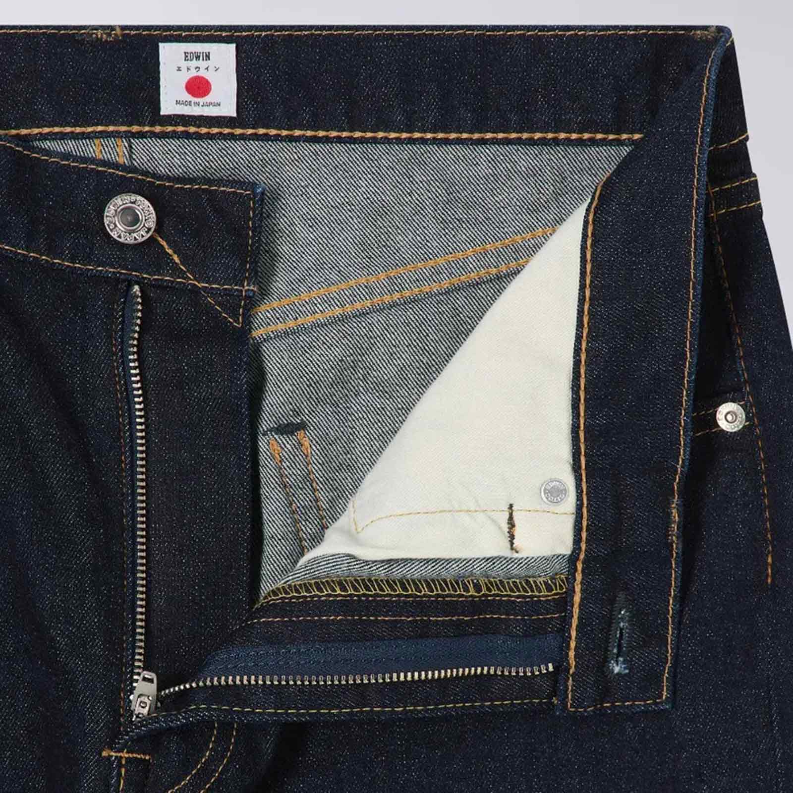 Loose Tapered Kaihara Pure Indigo Stretch Denim Blue rinsed - Image 3
