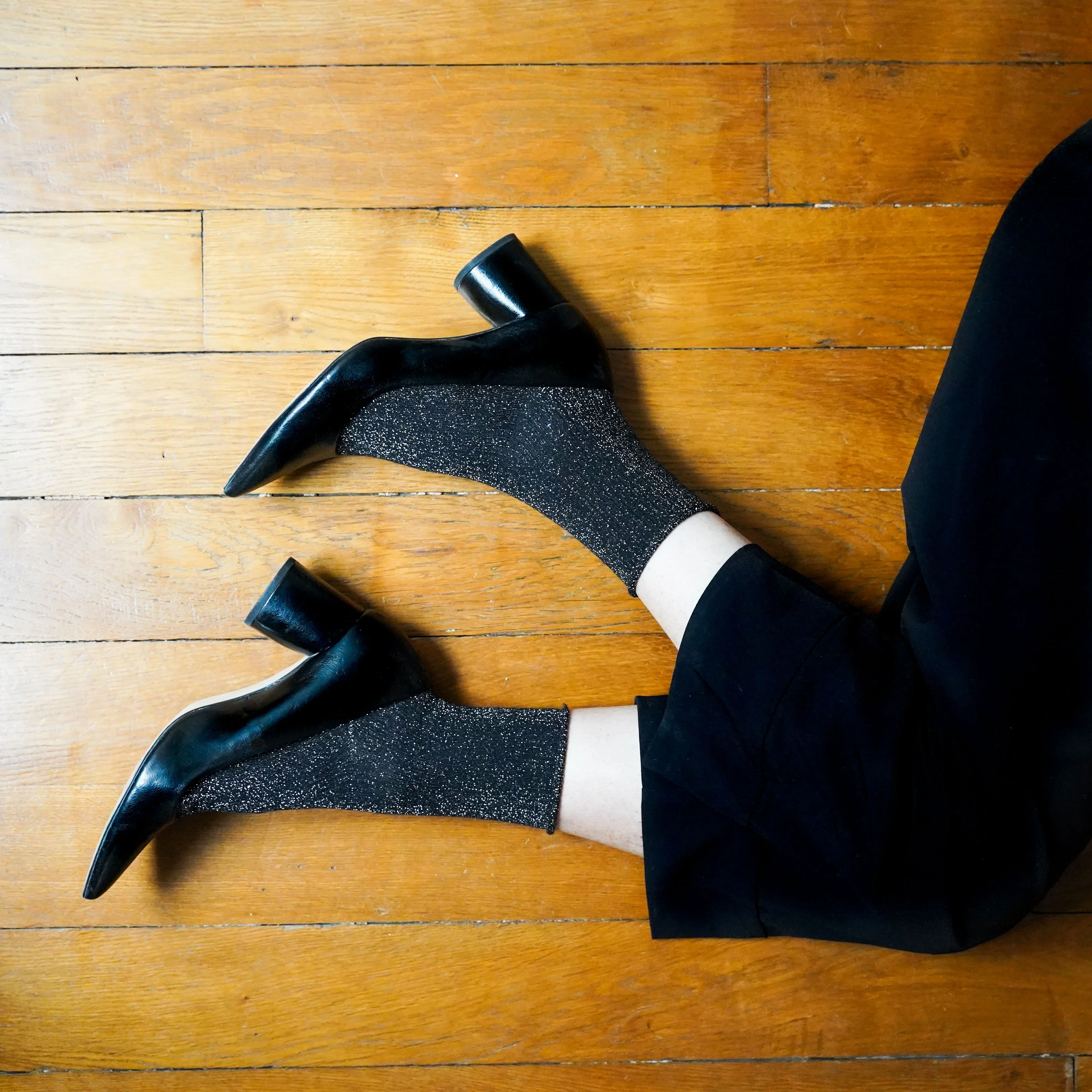 Lurex Glitter Socks black - Image 2