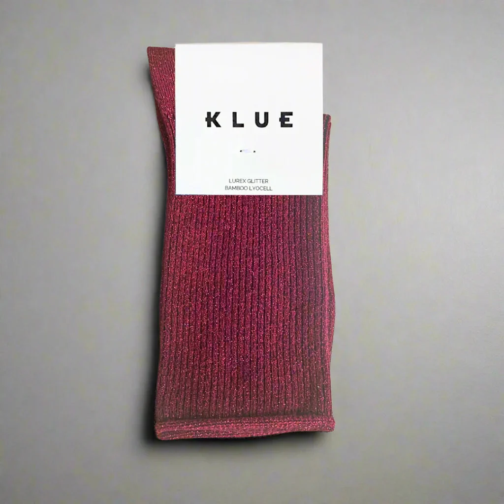 Lurex Glitter Socks cherry
