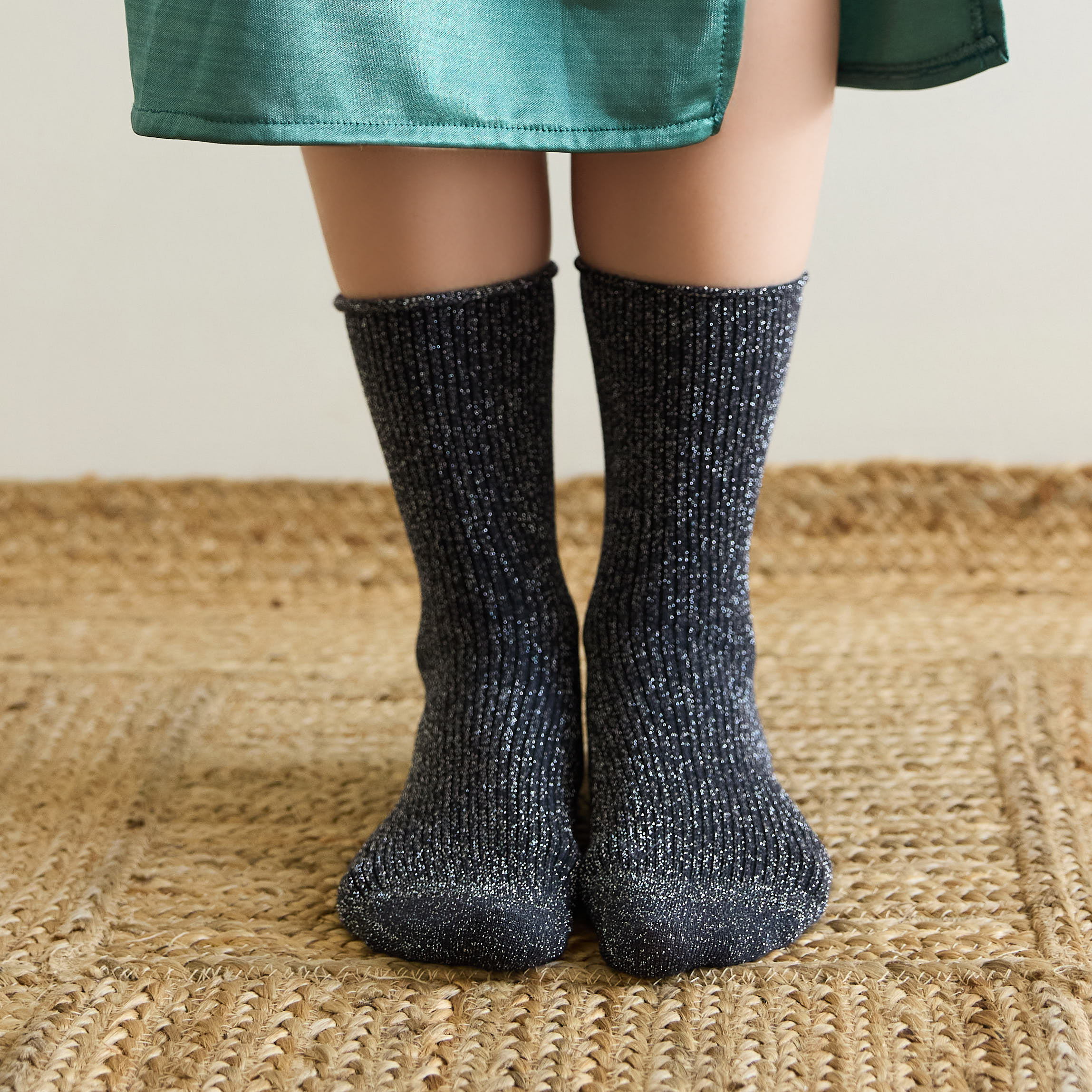 Lurex Glitter Socks grey - Image 2