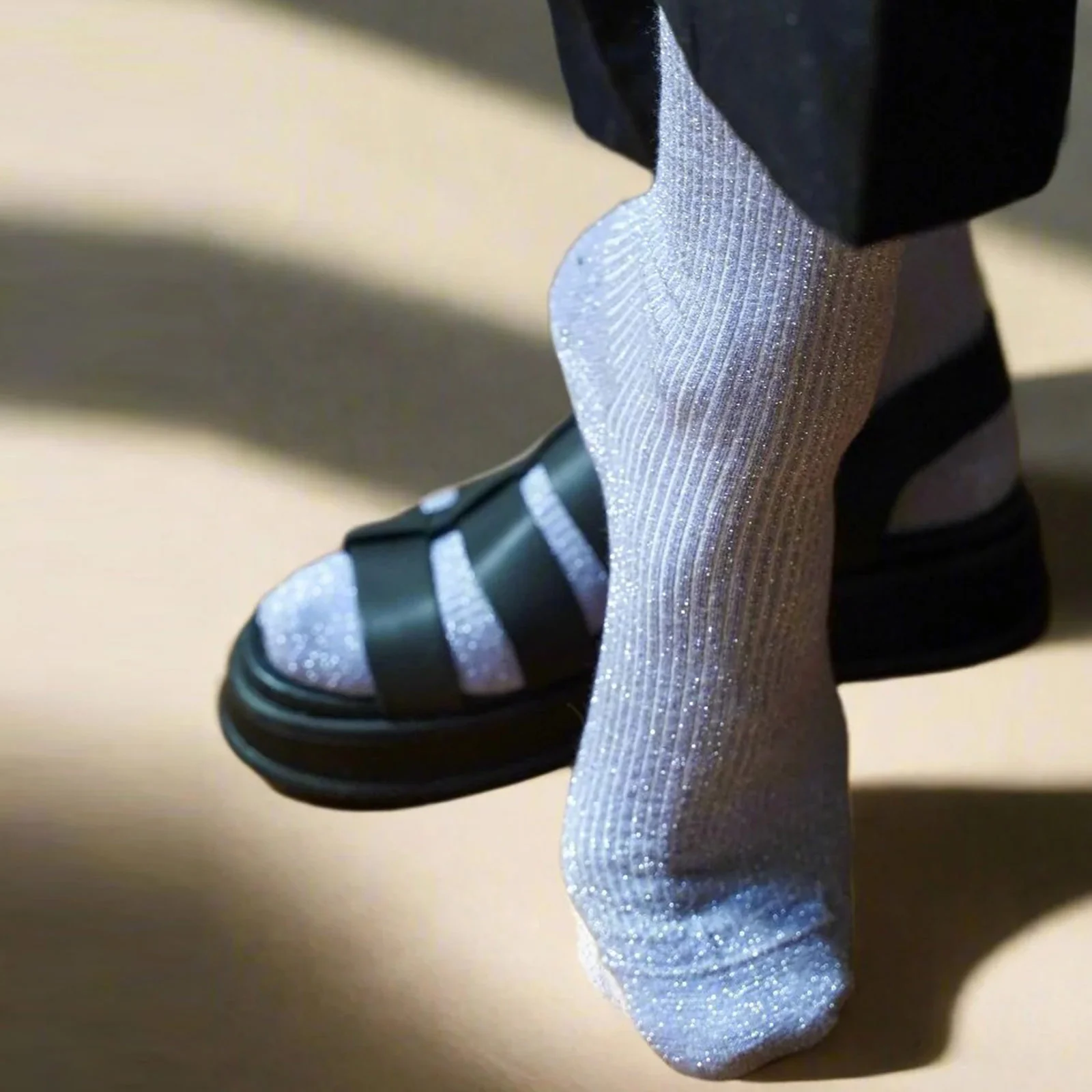 Lurex Glitter Socks lilac - Image 2