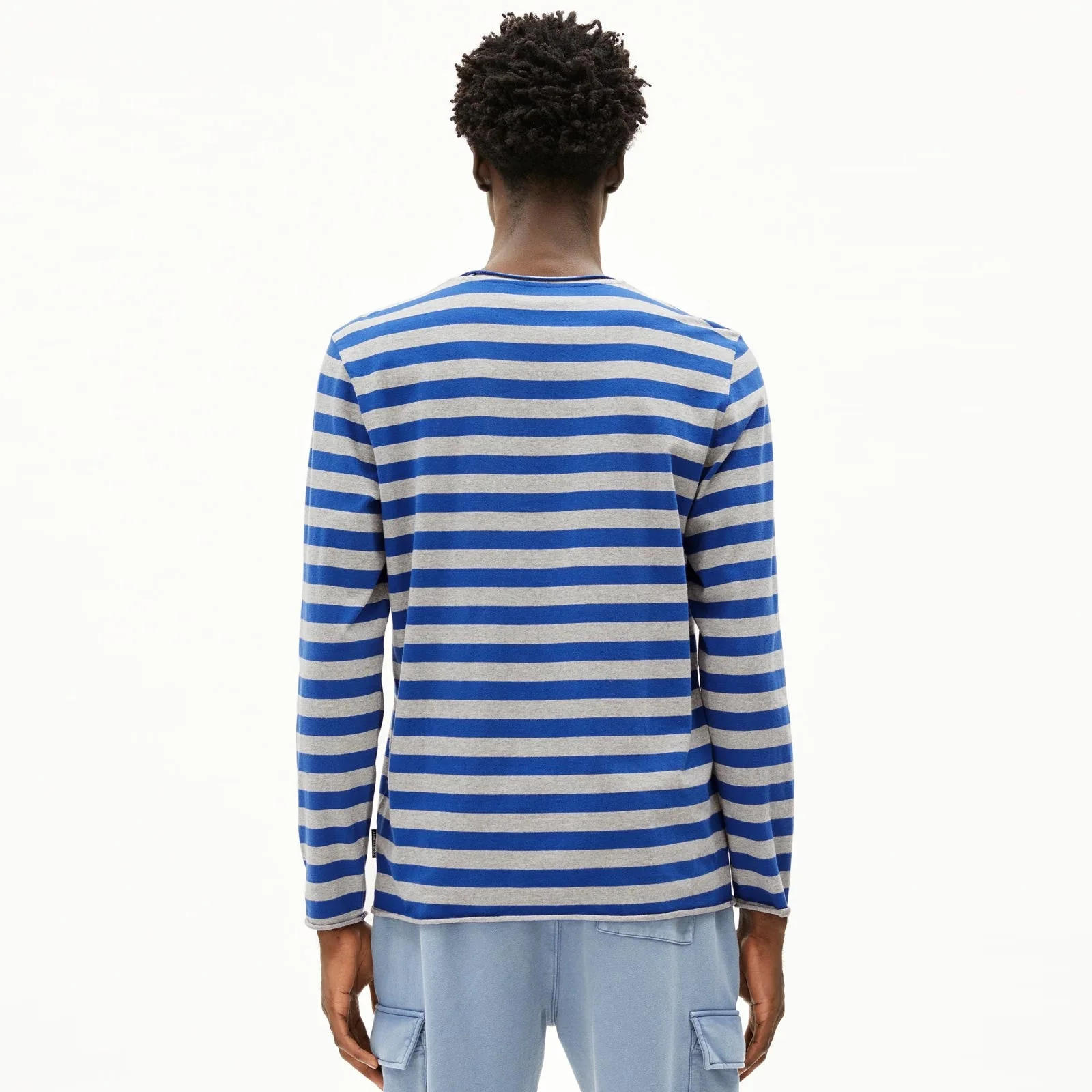 Maarkos LS Stripes Br Tee silver melange/dark wave - Image 2