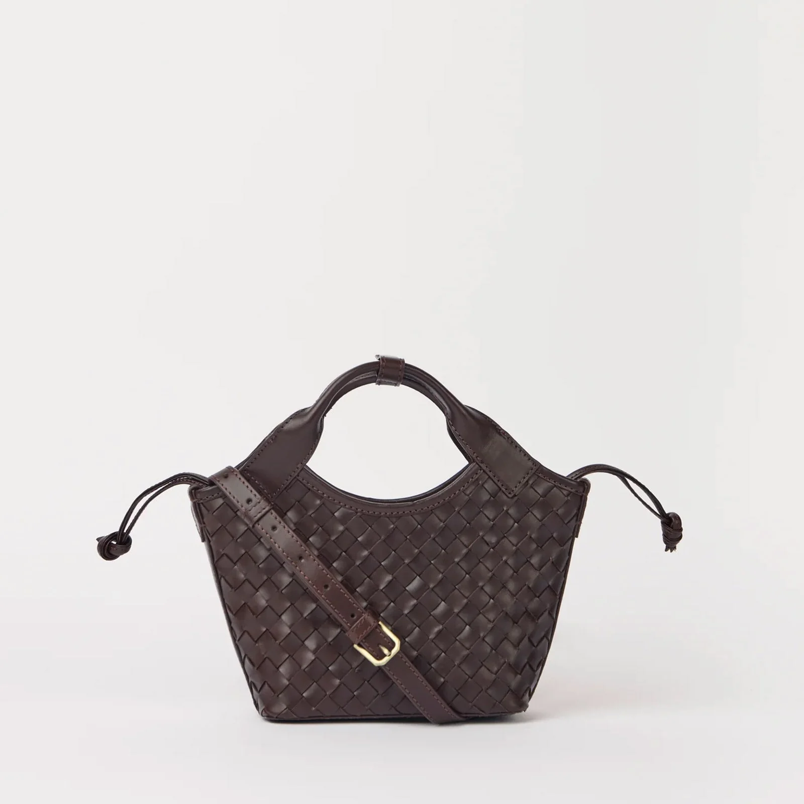 Mara Mini Woven Leather Bag chocolate - Image 2