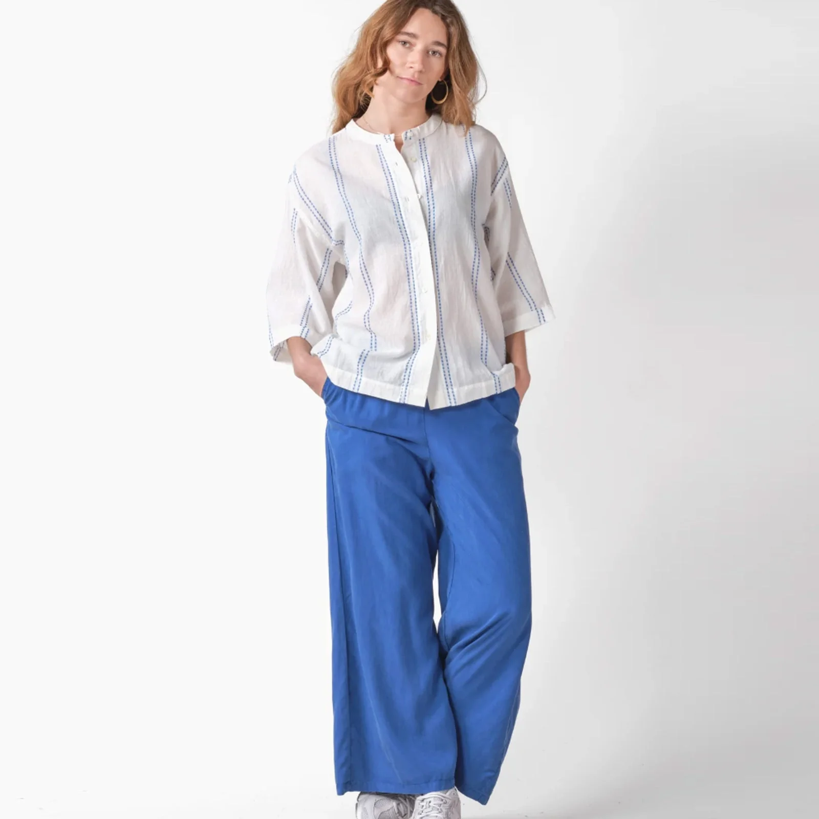 Mary Shirt white/surf blue