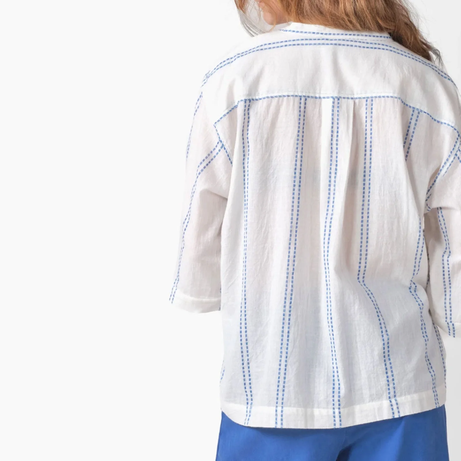 Mary Shirt white/surf blue - Image 2