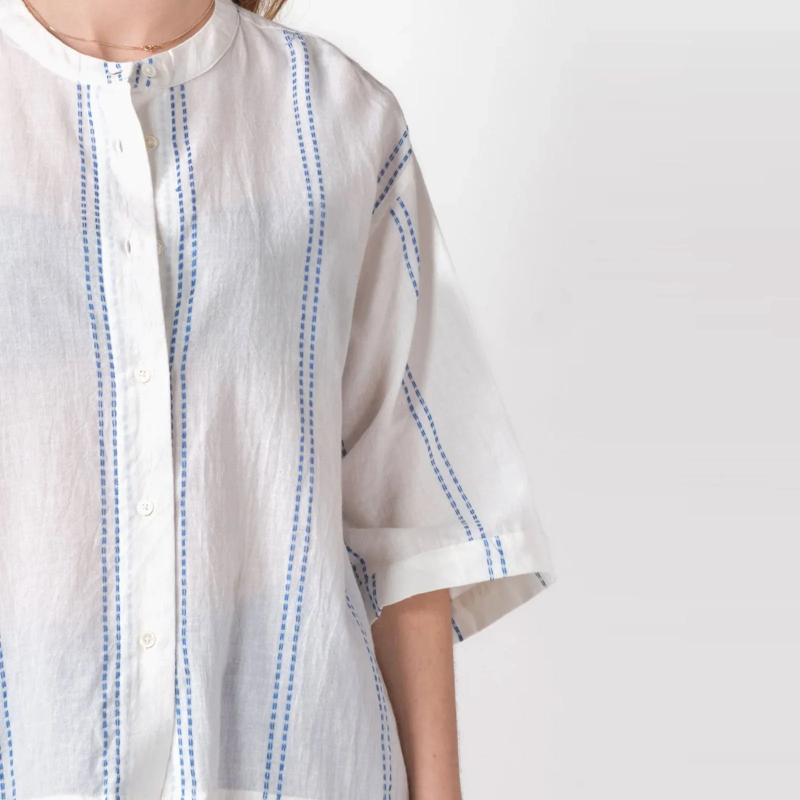 Mary Shirt white/surf blue - Image 3