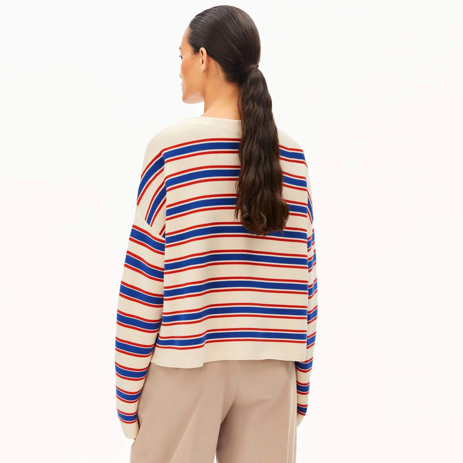 Merinaa Stripes Jumper oatmilk/mars red/dynamo blue - Image 2