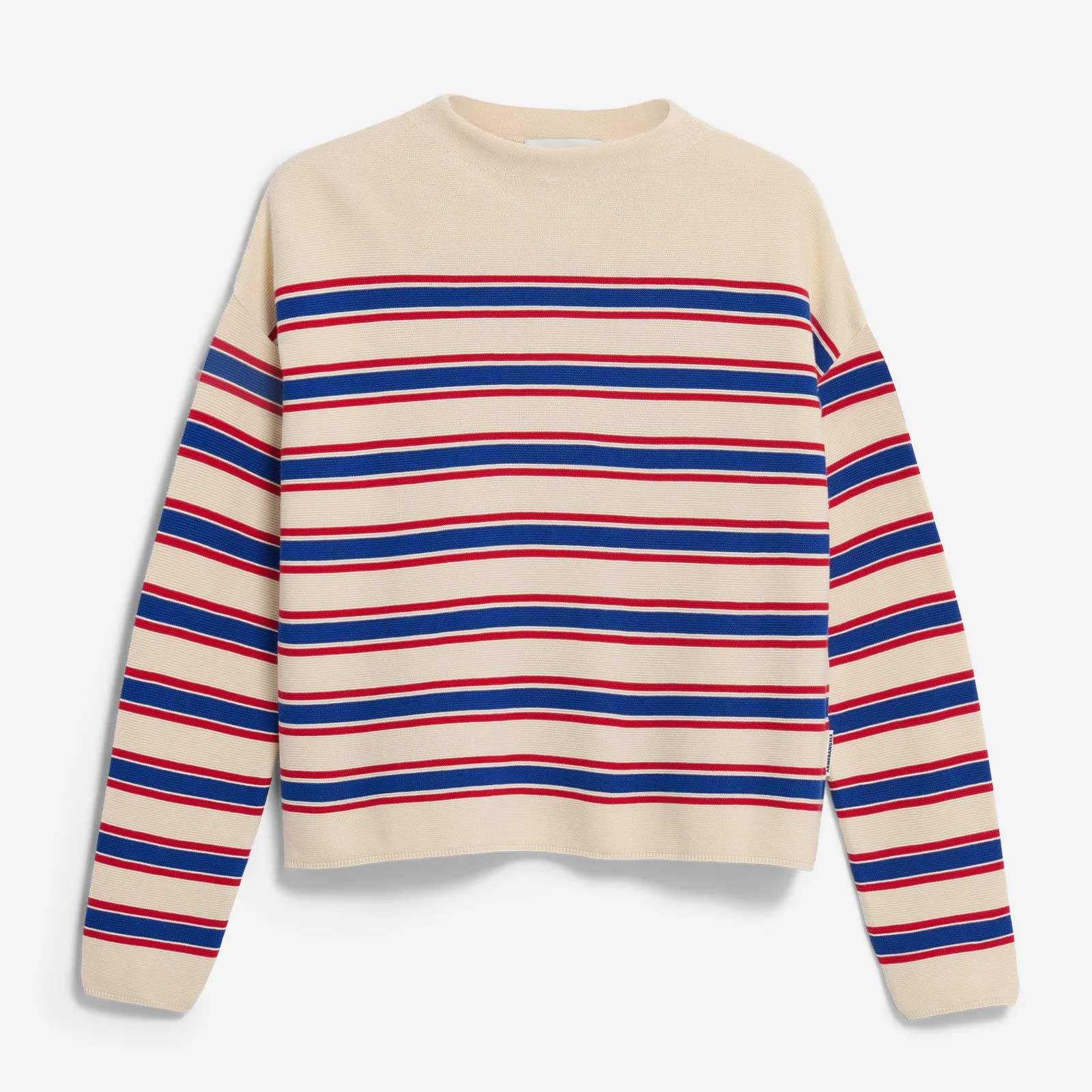 Merinaa Stripes Jumper oatmilk/mars red/dynamo blue - Image 4