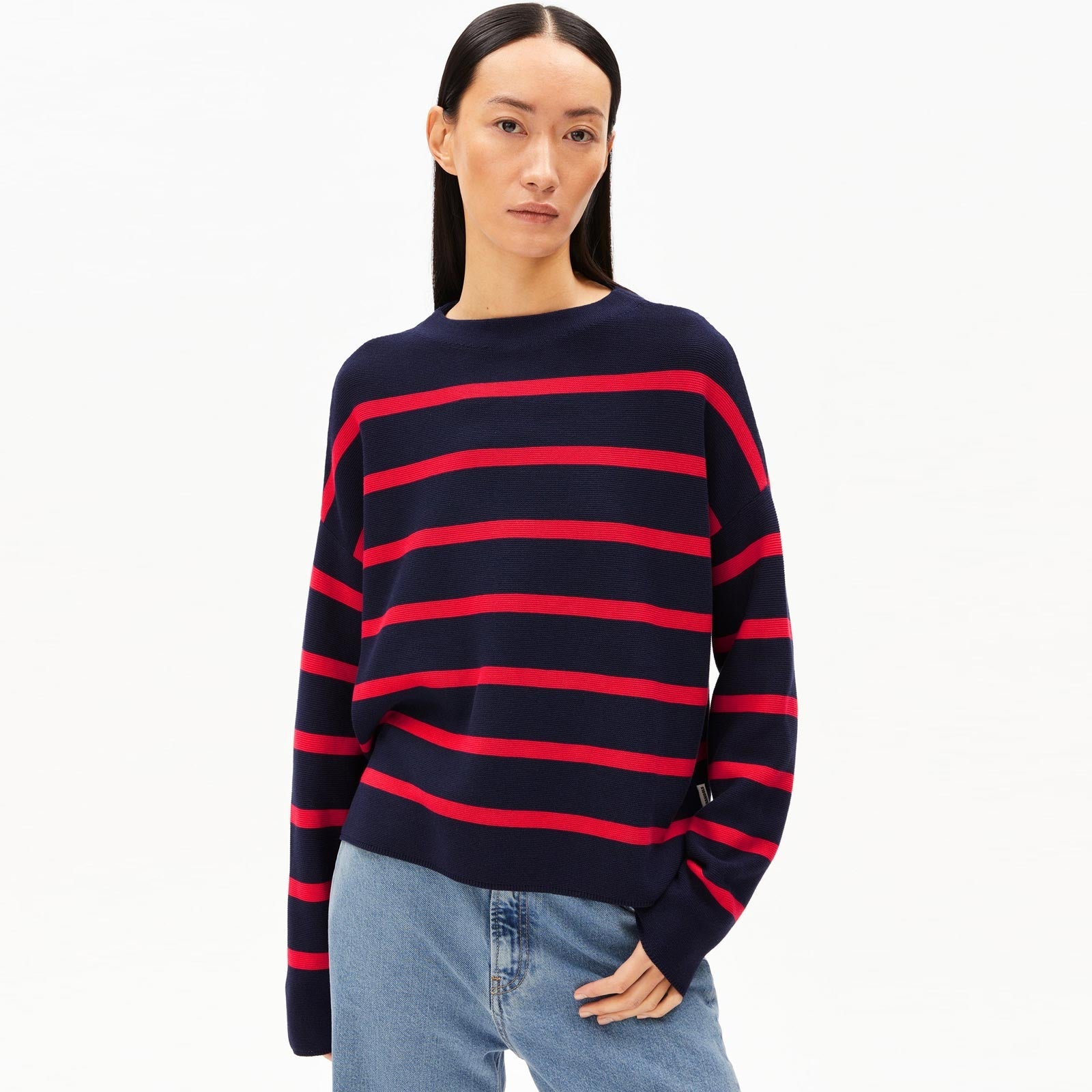 Merinaa Stripes Jumper tinted navy/candy apple