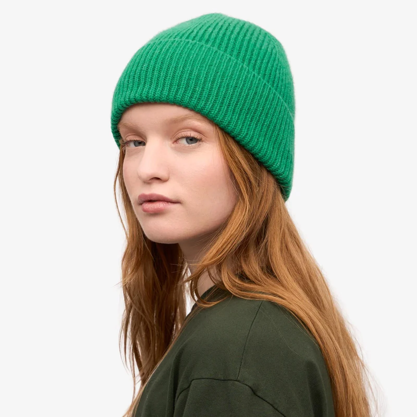 Merino Wool Beanie kelly green - Image 2