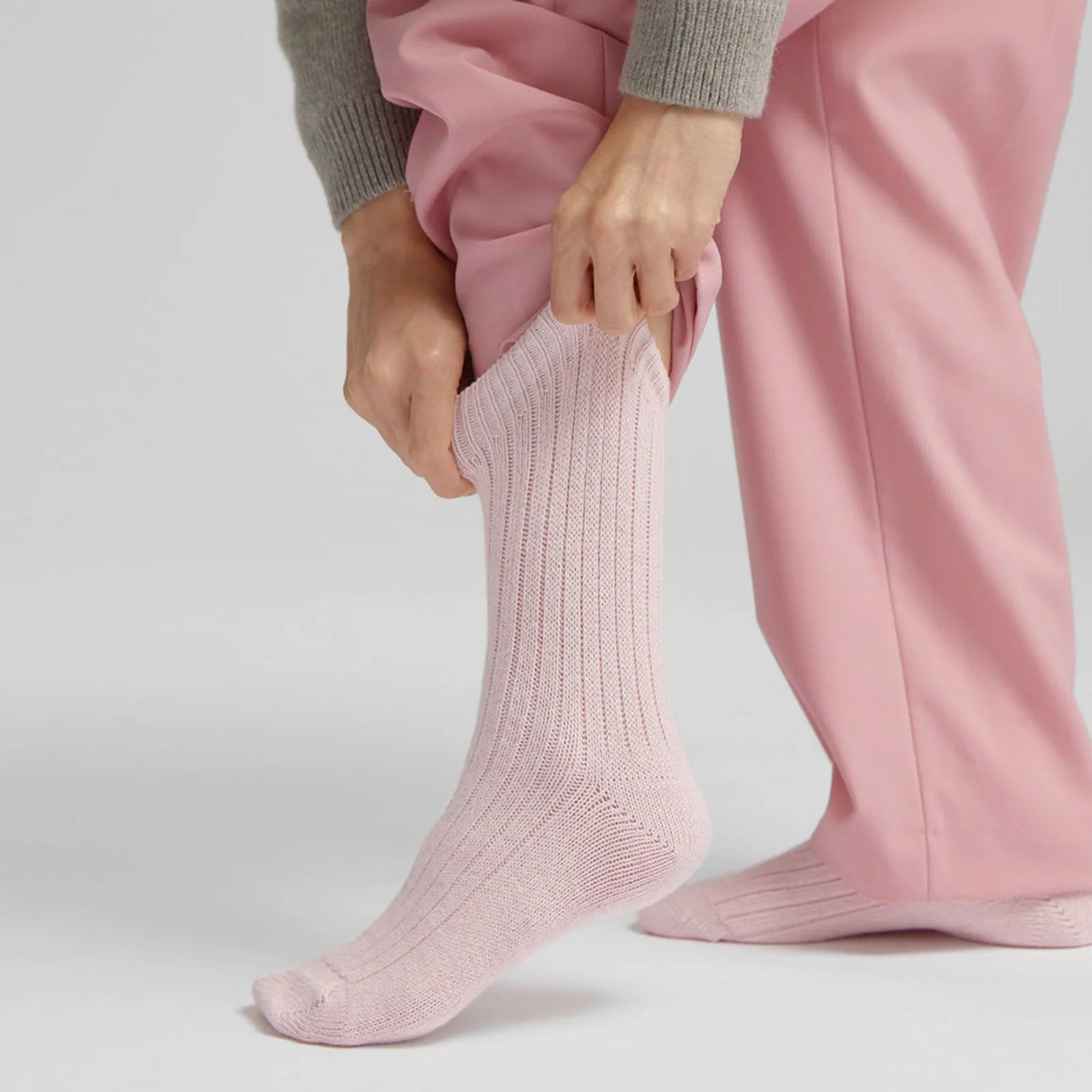 Merino Wool Blend Socks faded pink - Image 2