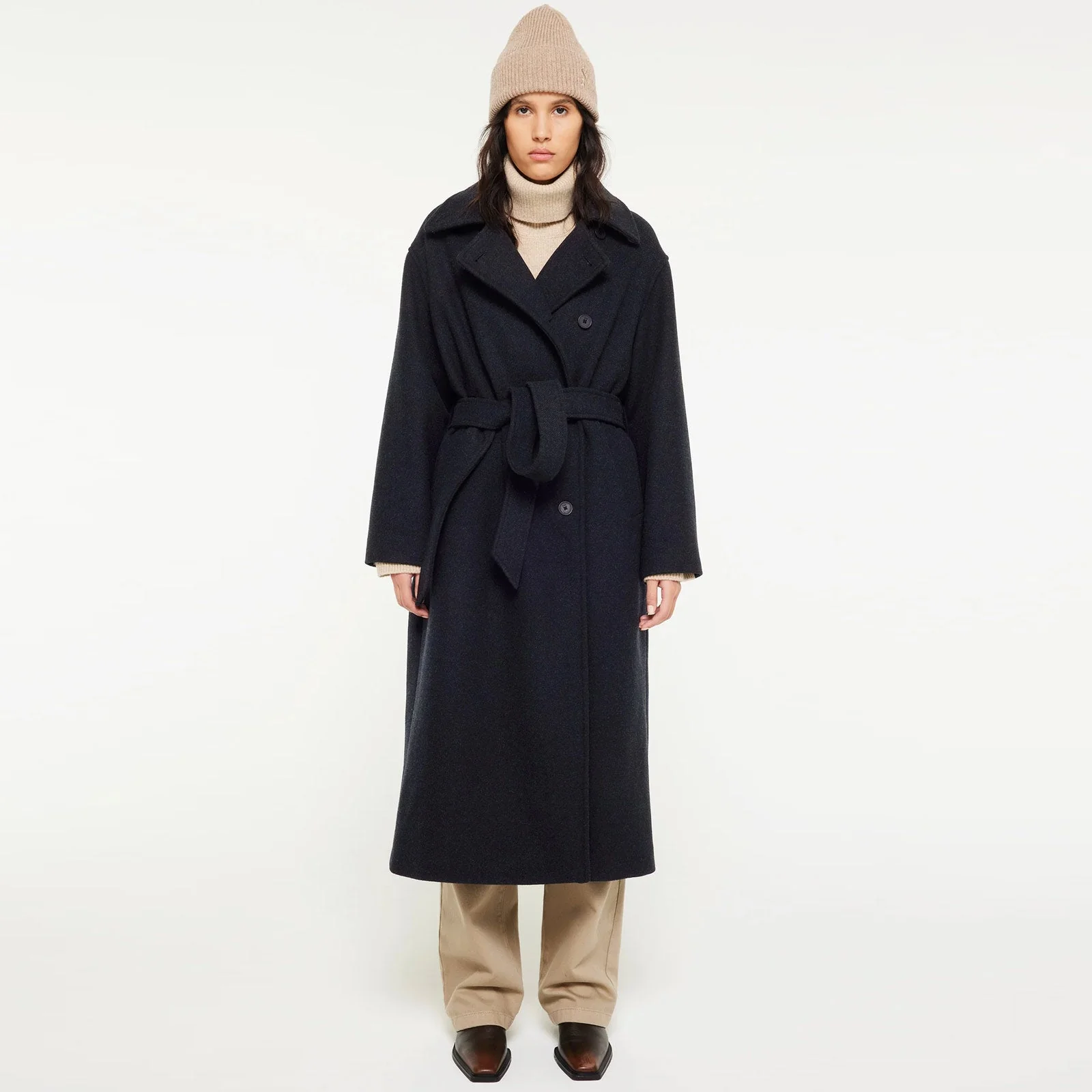 Milleah Wool Coat navy melange