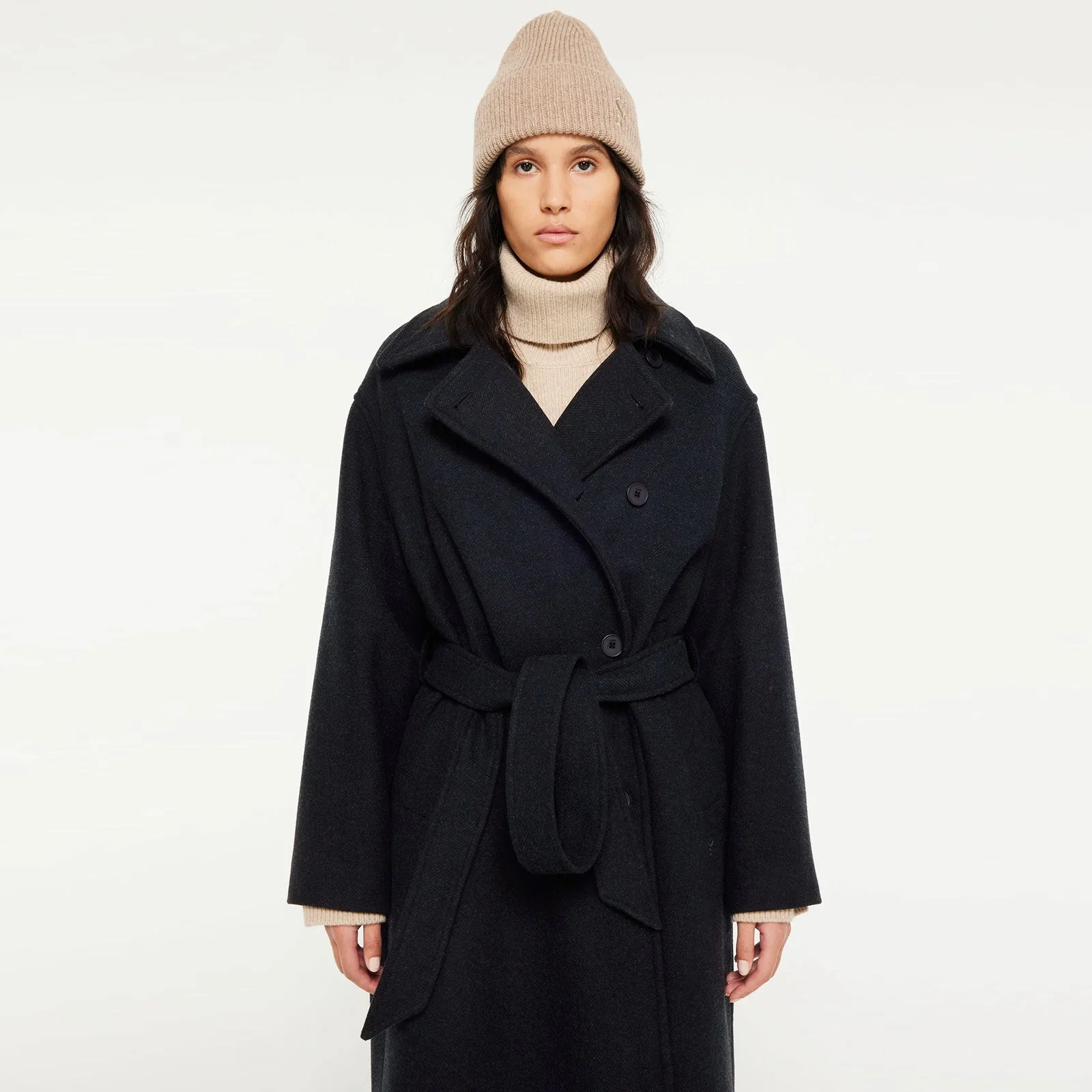 Milleah Wool Coat navy melange - Image 4
