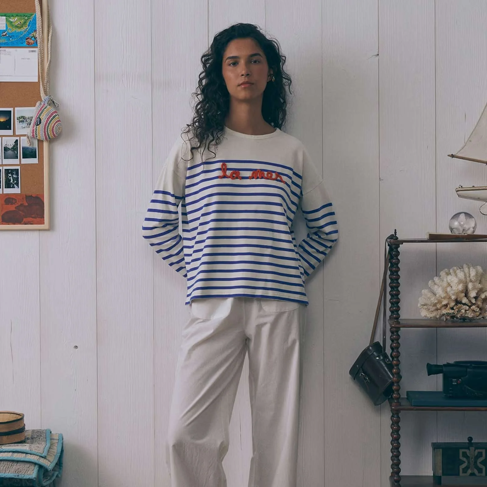 Montpar La Mer/GOTS Longsleeve ivory/blue - Image 2