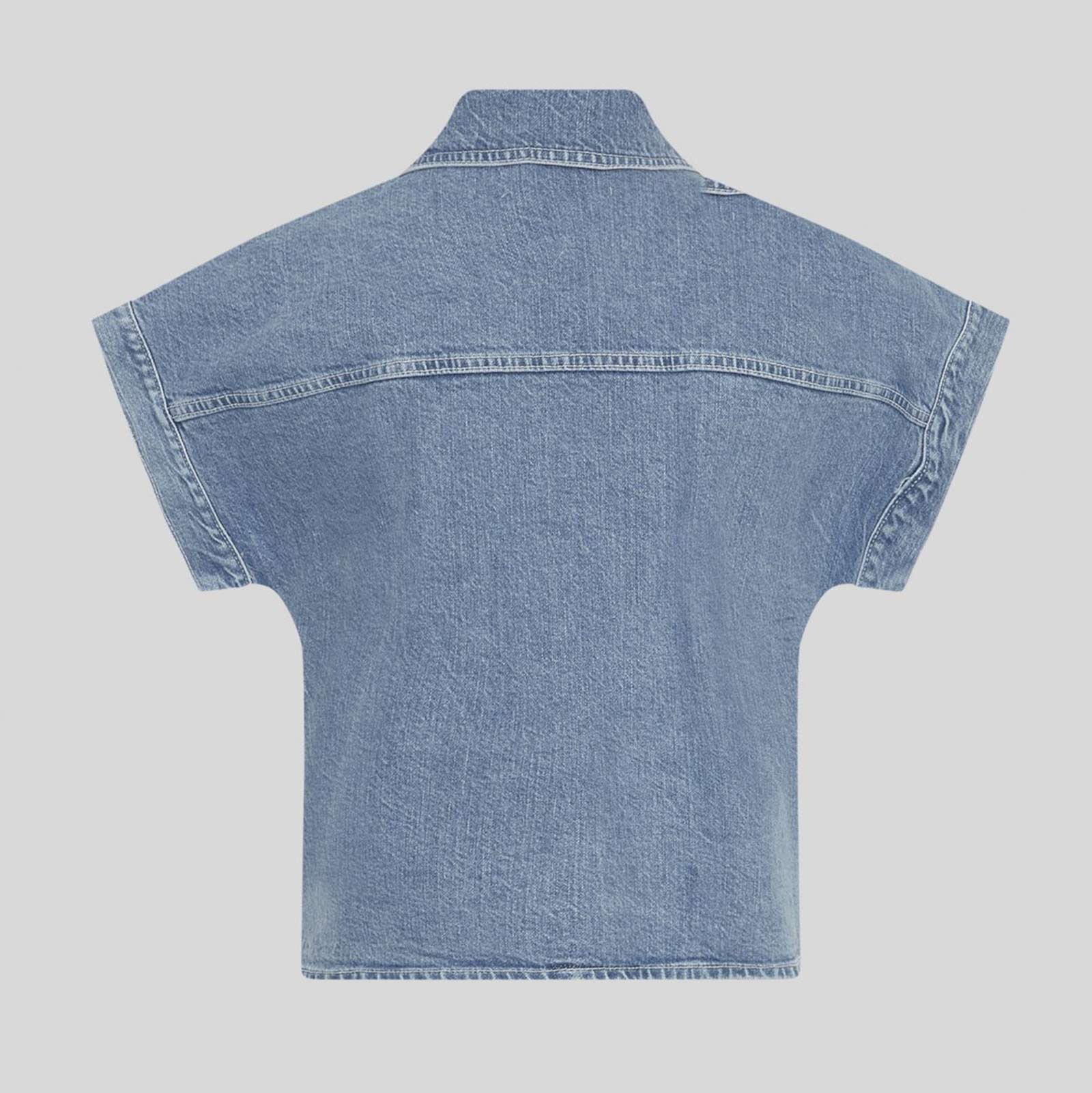MSCHElida Ada SS Denim Shirt light blue wash 19026 - Image 3