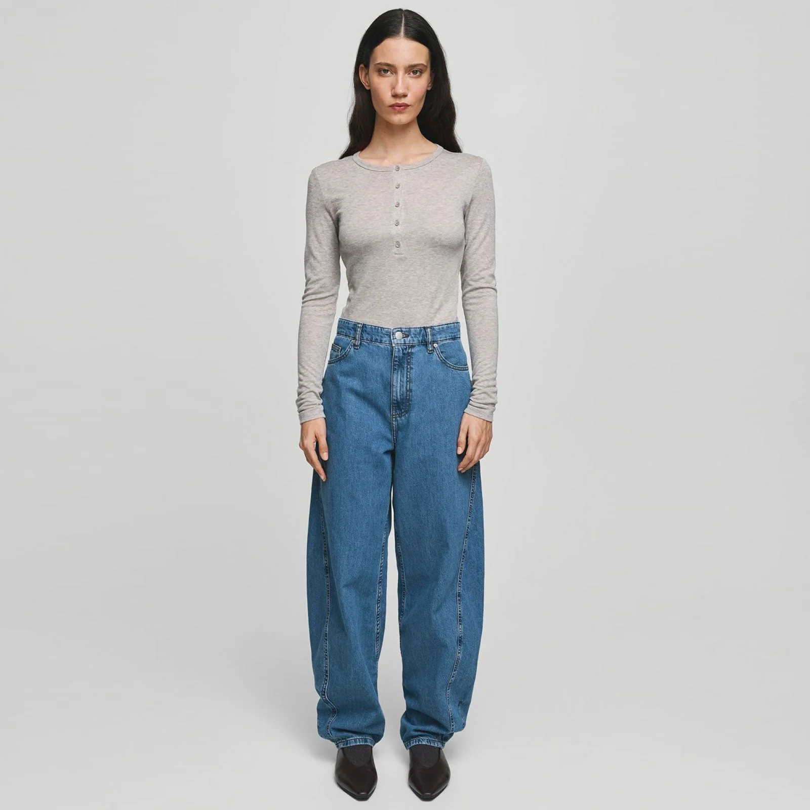 MSCHKobane Lis Barrel Jeans mid blue wash