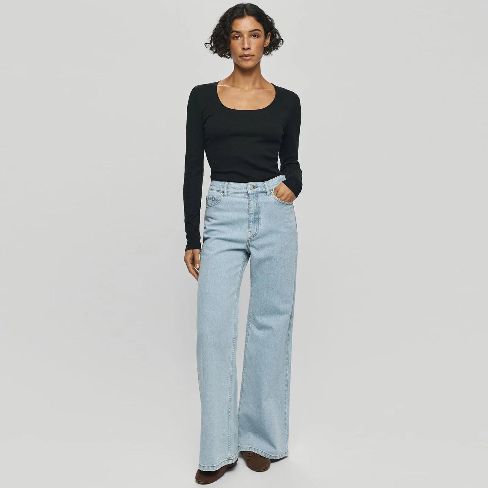 MSCHSolia Ada HW Wide Jeans light blue wash