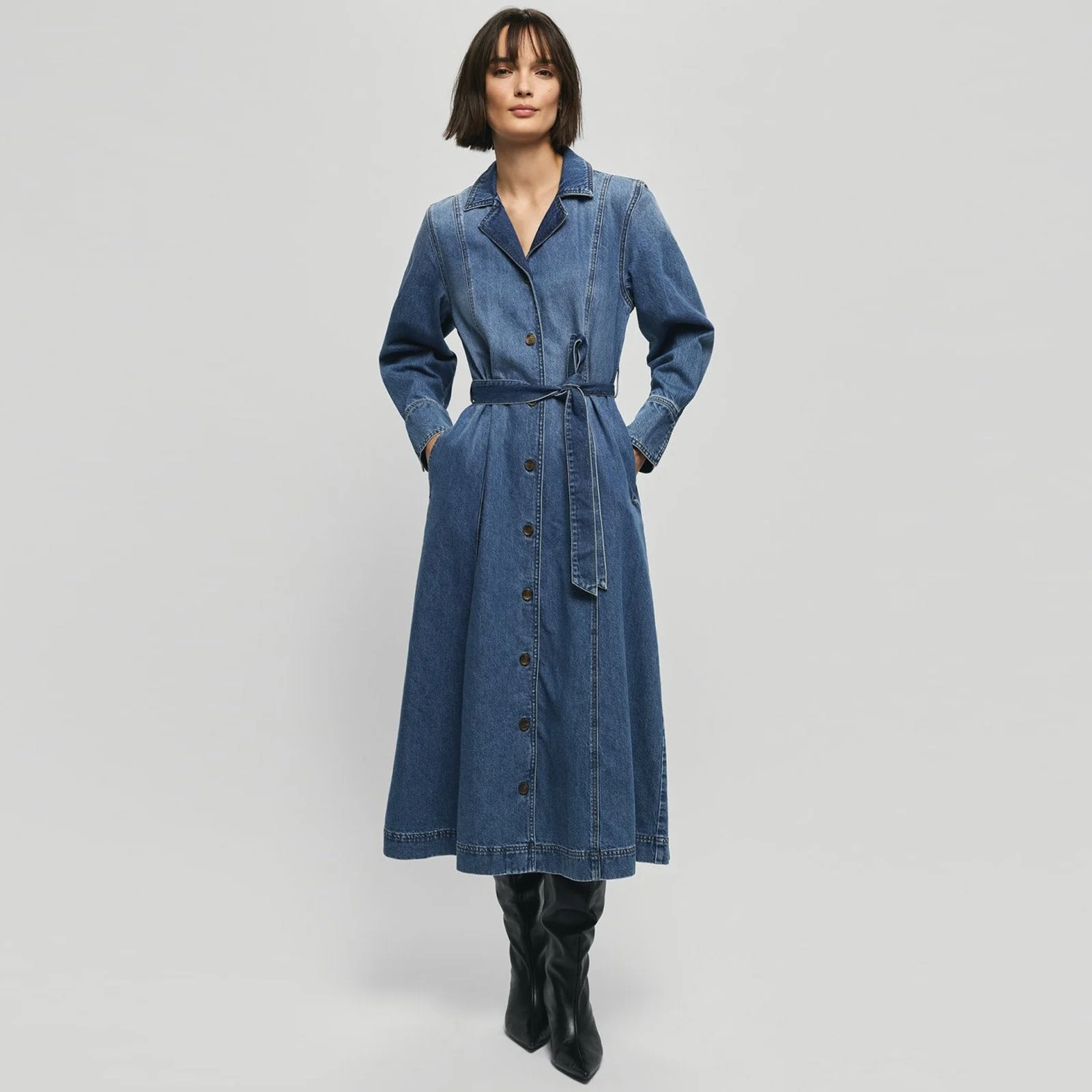 MSCHTuro Alena Shirt Dress mid blue wash