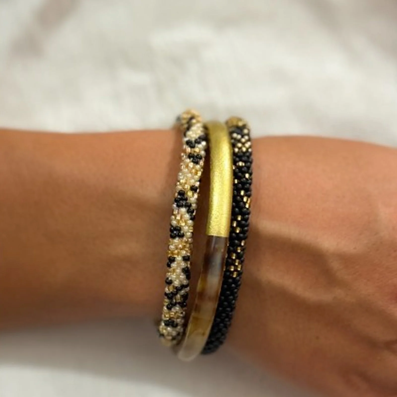 Nepalese Bracelet black/gold pattern N23 - Image 2