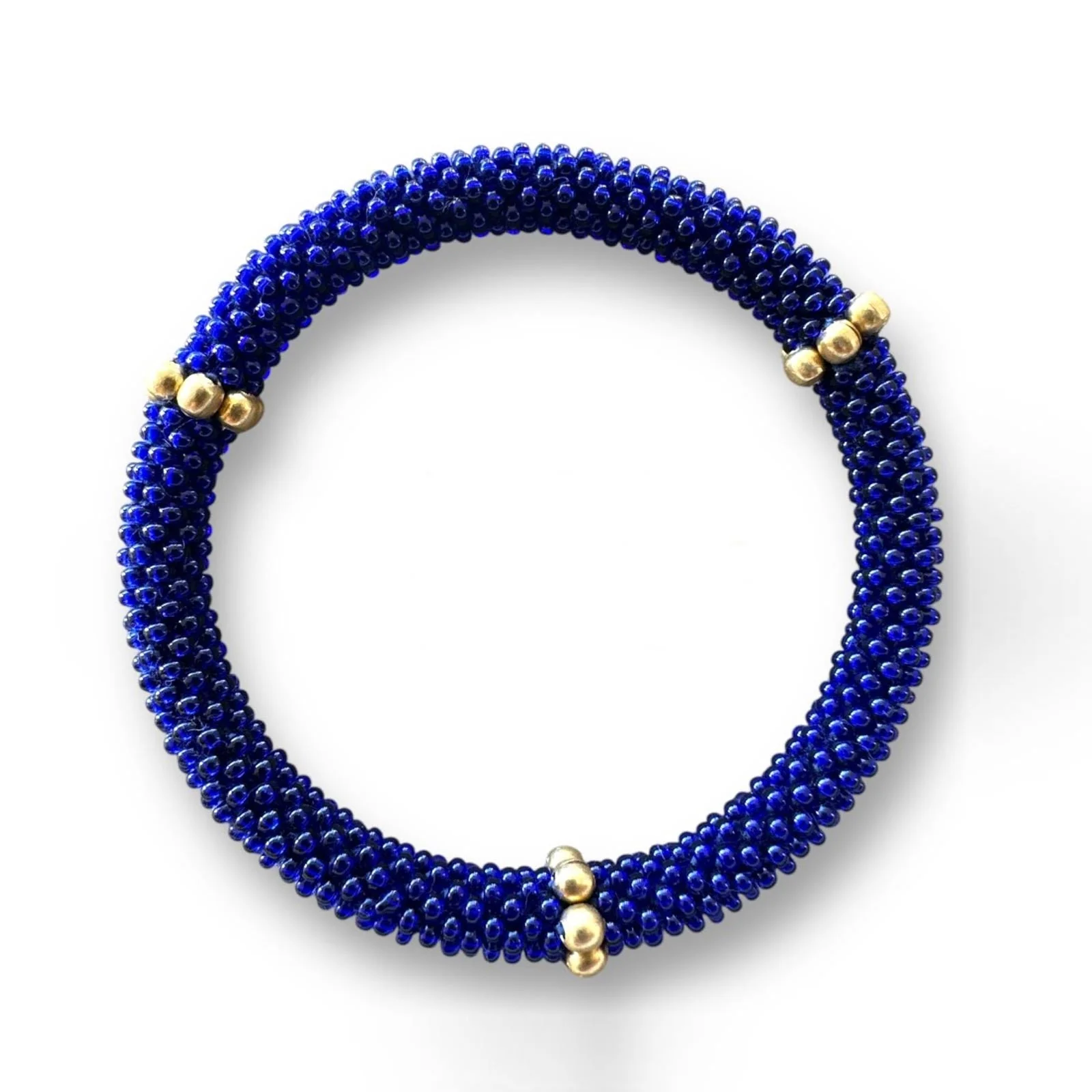 Nepalese Bracelet blue golden beads A48