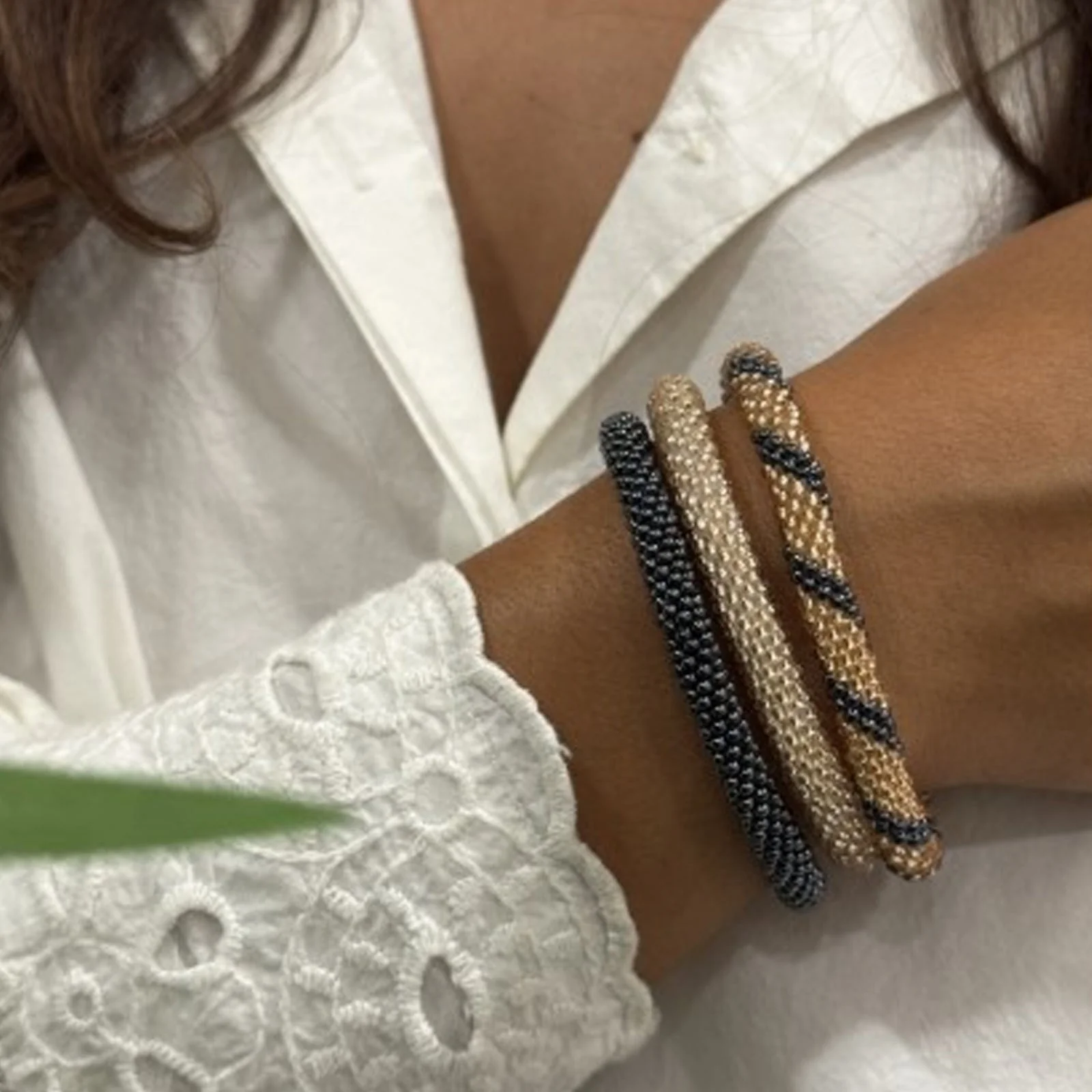 Nepalese Bracelet champagne/grey G07 - Image 2