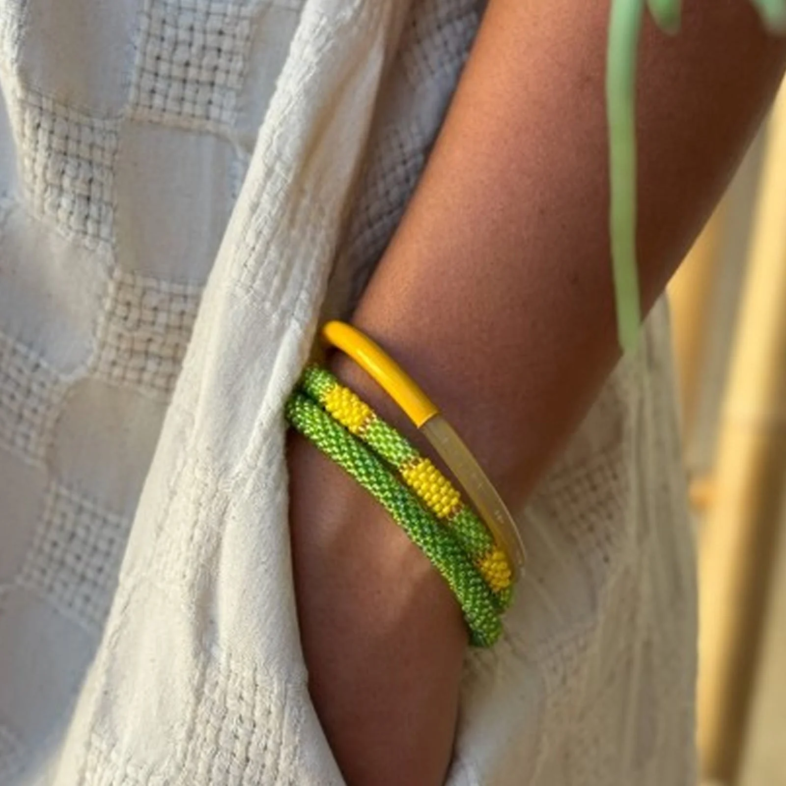 Nepalese Bracelet grass green E56 - Image 2