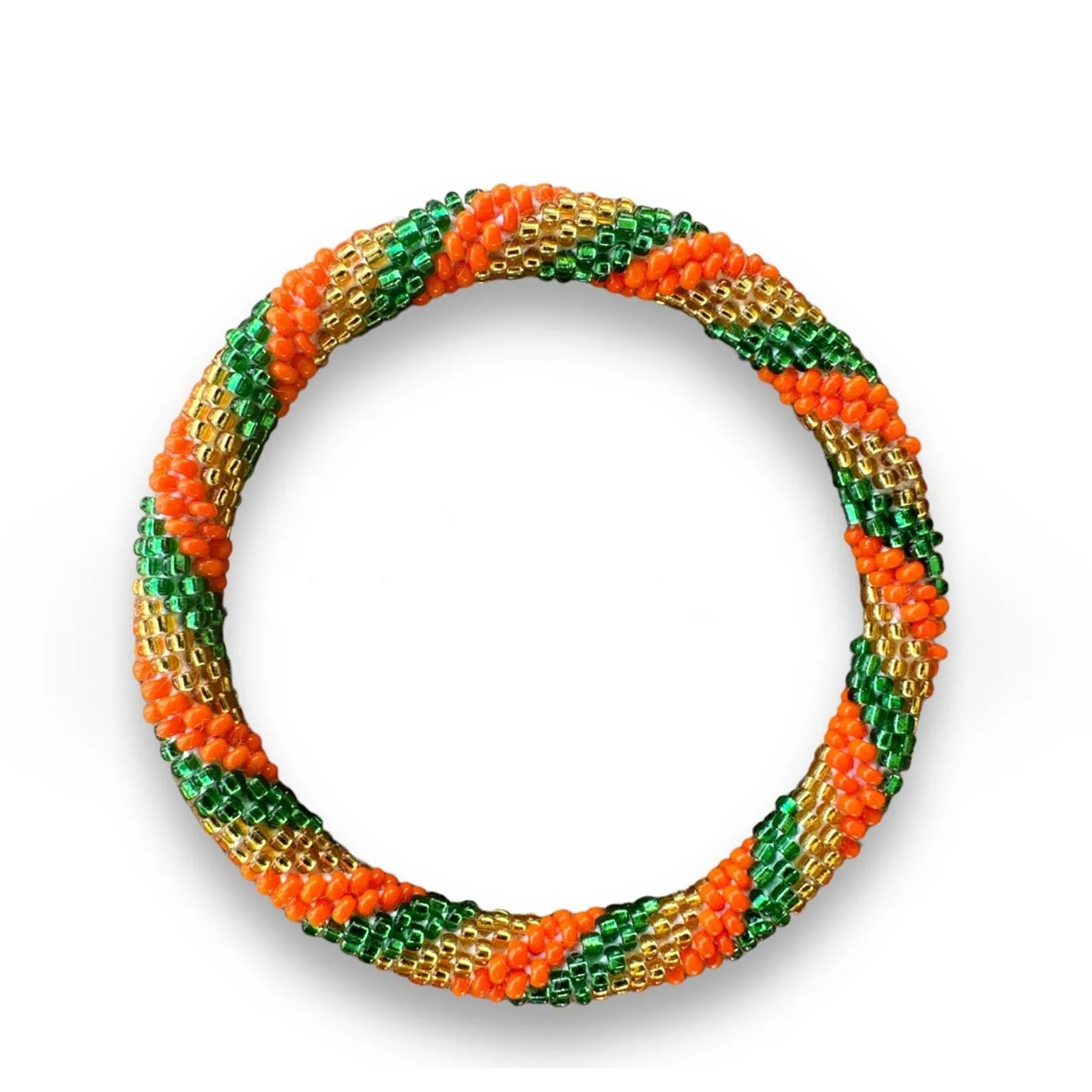 Nepalese Bracelet orange/green/gold oblique B163