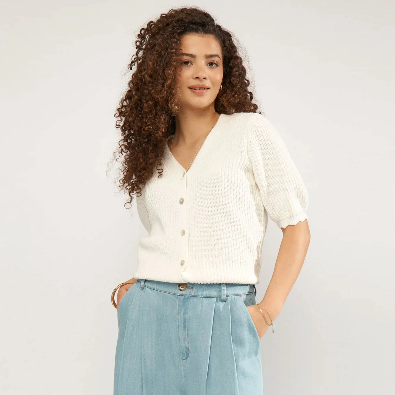 Numarley Cardigan cloud dancer