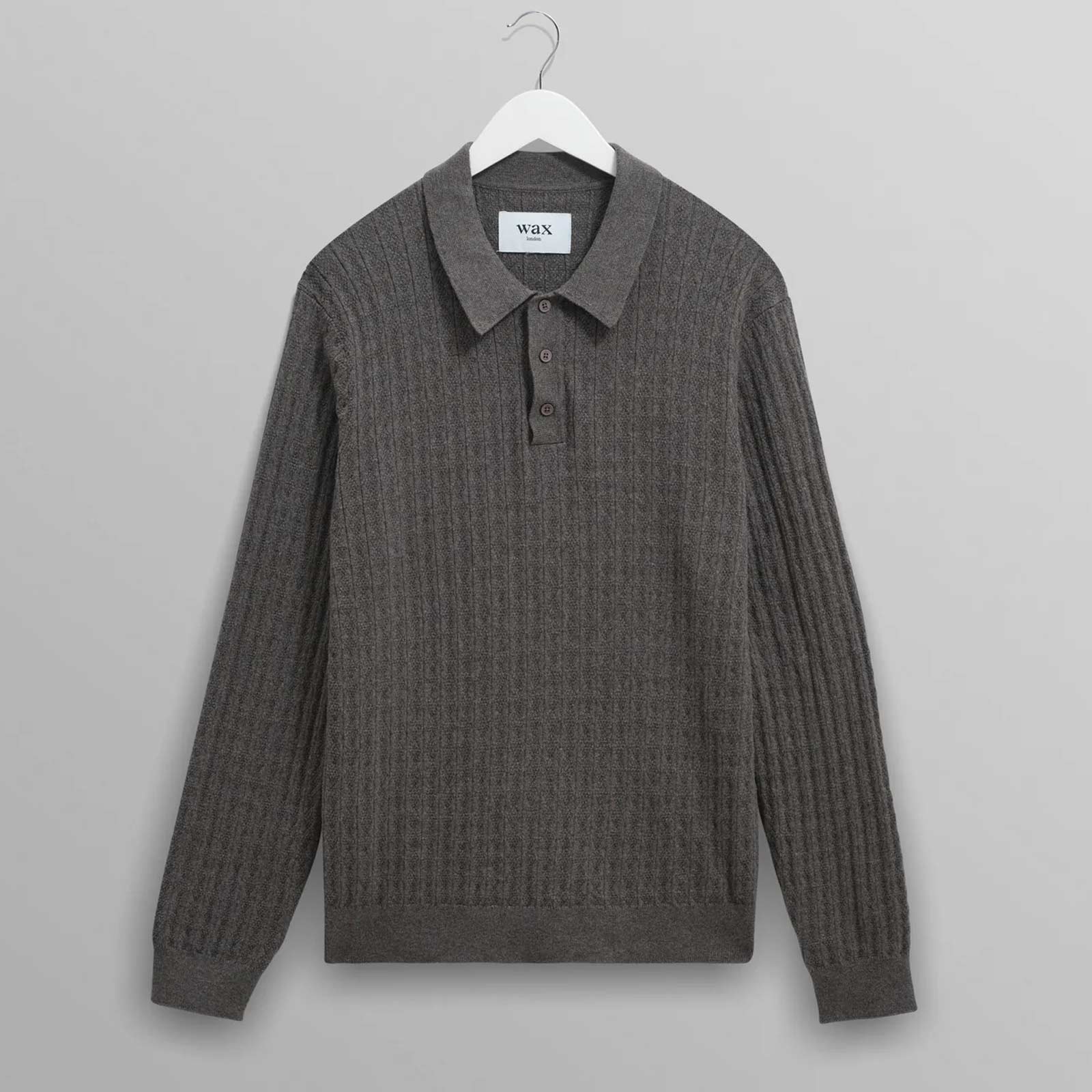Oban Polo Diamond Stripe grey marl - Image 6