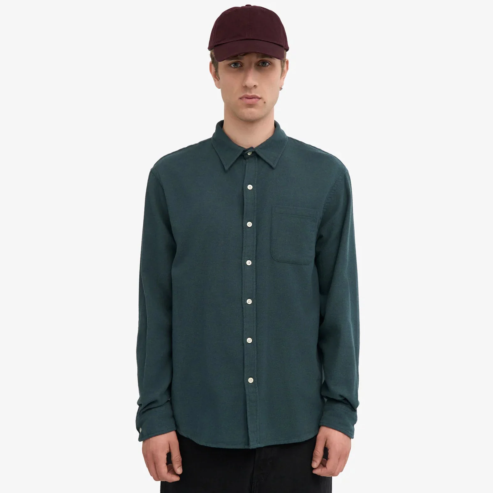 Organic Flannel Shirt ocean green