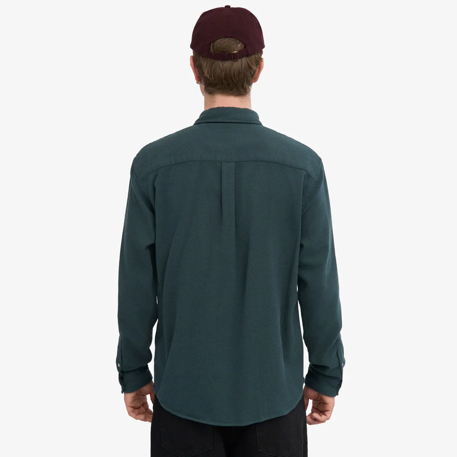 Organic Flannel Shirt ocean green - Image 2