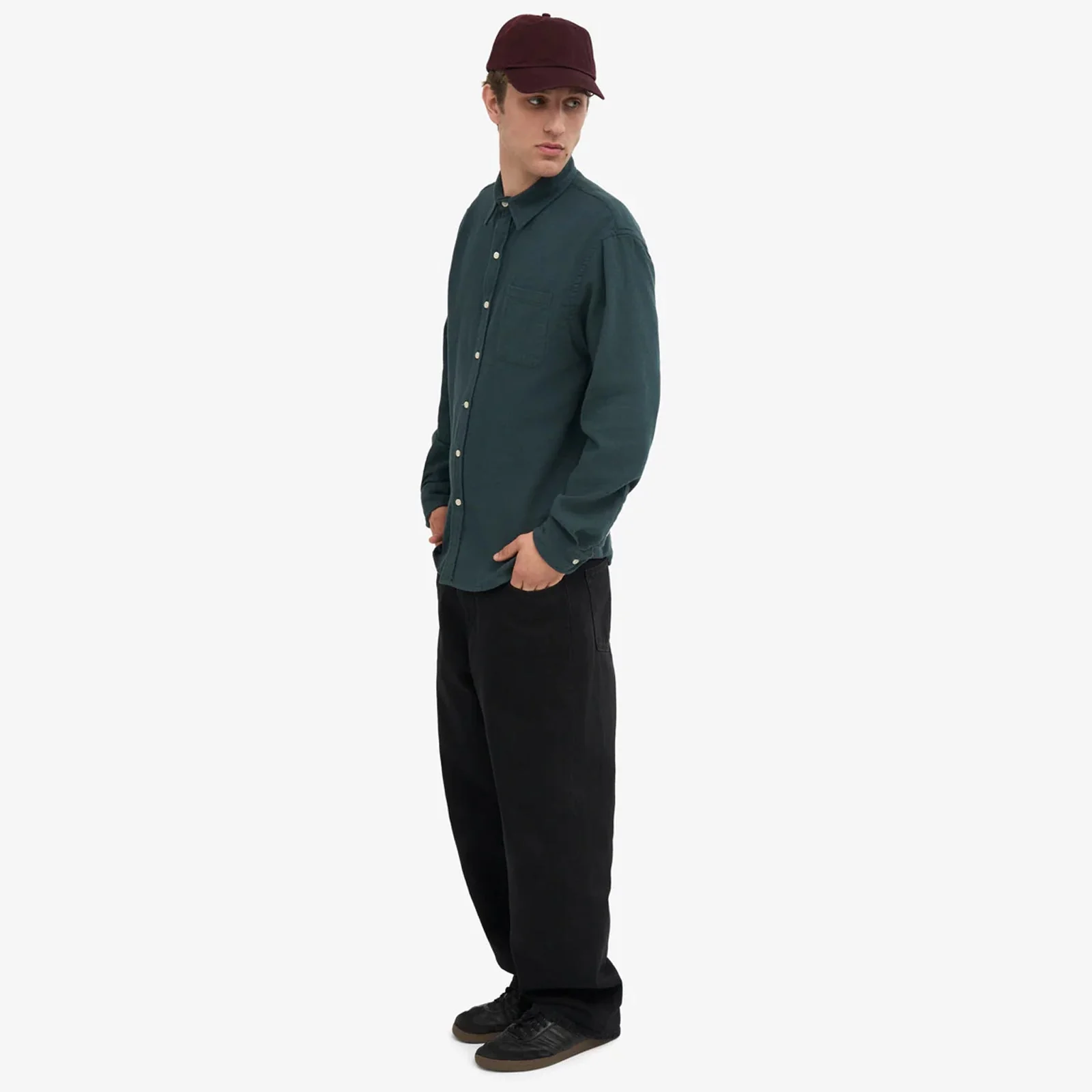 Organic Flannel Shirt ocean green - Image 3