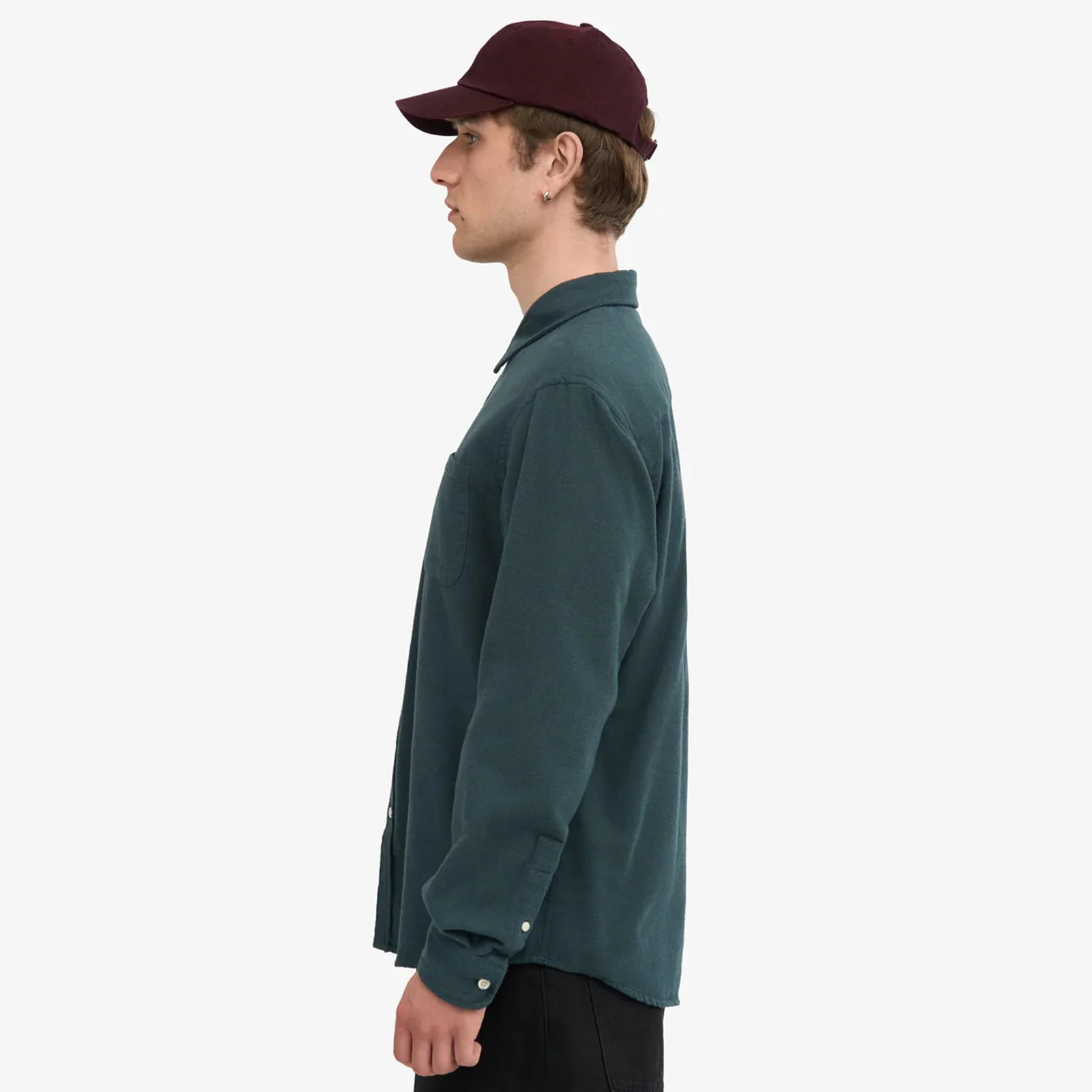 Organic Flannel Shirt ocean green - Image 4