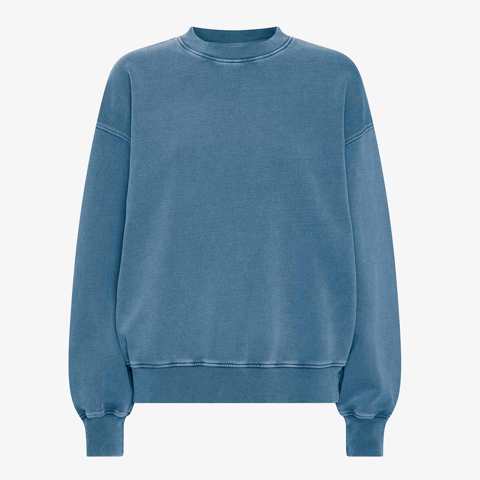 Organic Oversized Crew faded indigo