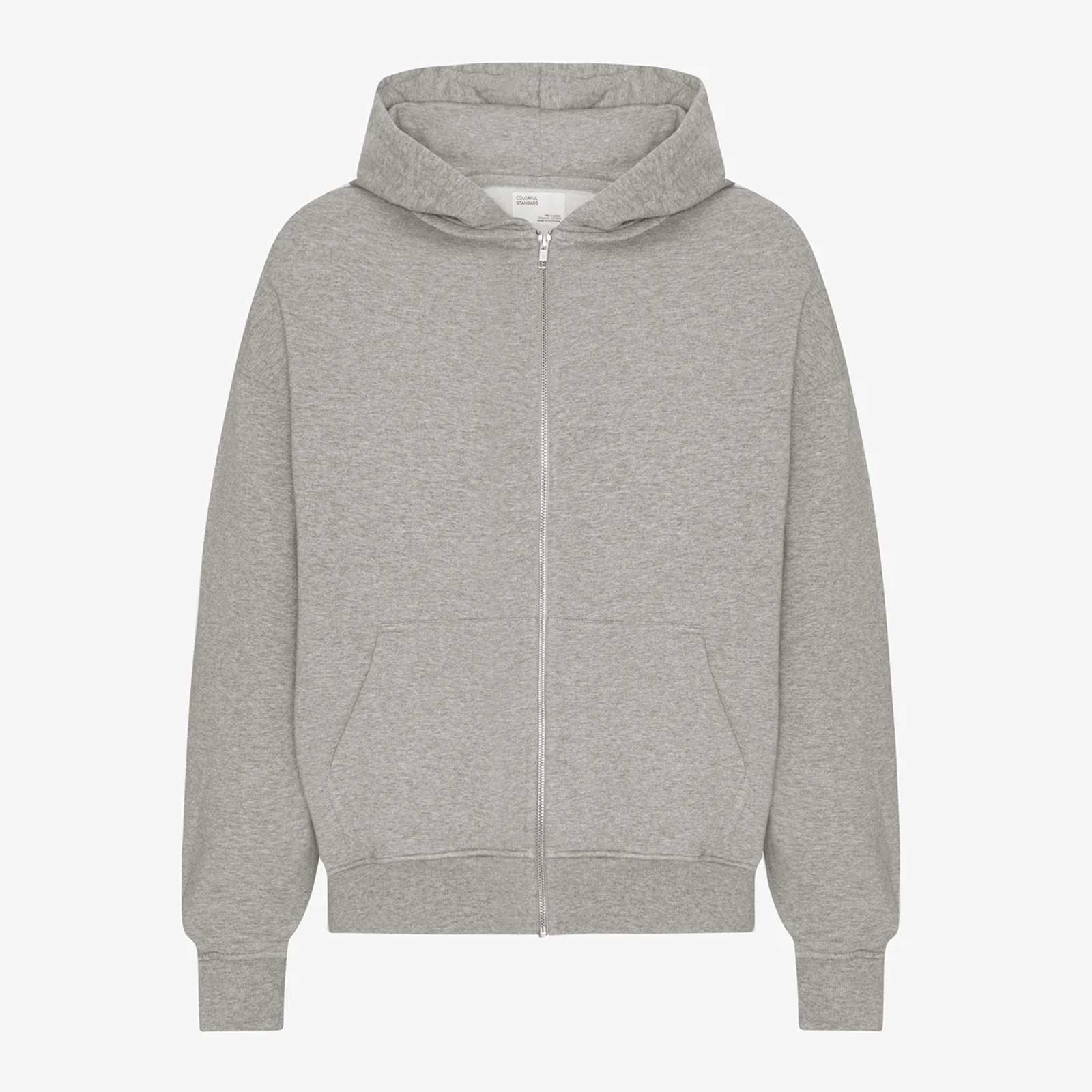 Organic Oversized Zip Hood heather grey - Image 4