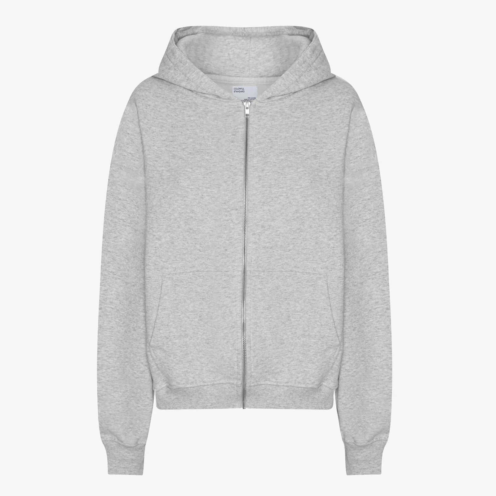 Organic Oversized Zip Hood snow melange