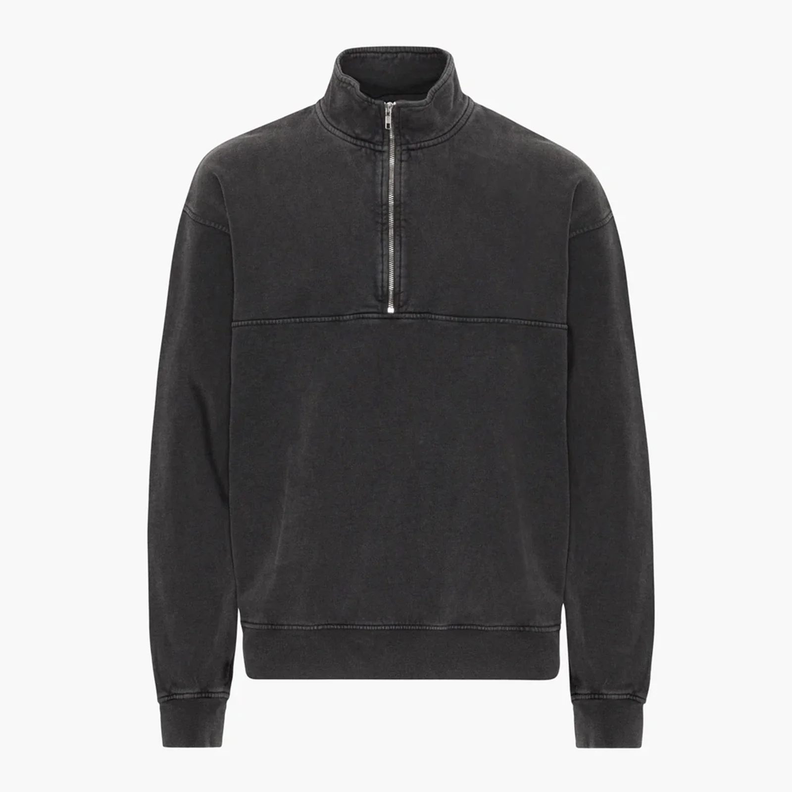 Organic Quarter Zip faded black