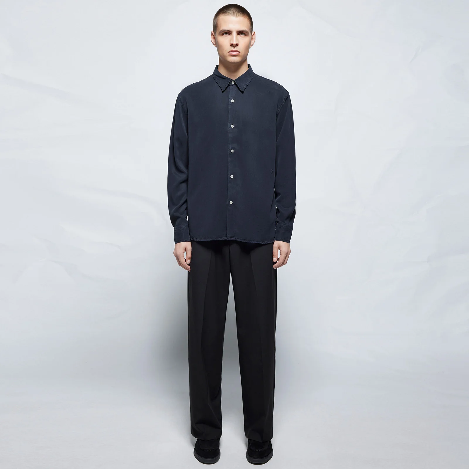 Ossian Tencel Shirt dark navy - Image 2