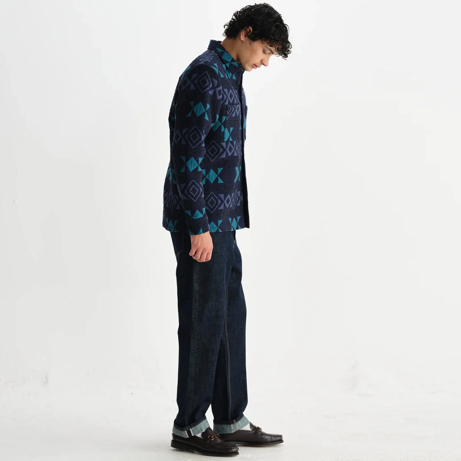 Otto Overshirt Blanket Quilt navy/teal - Image 3