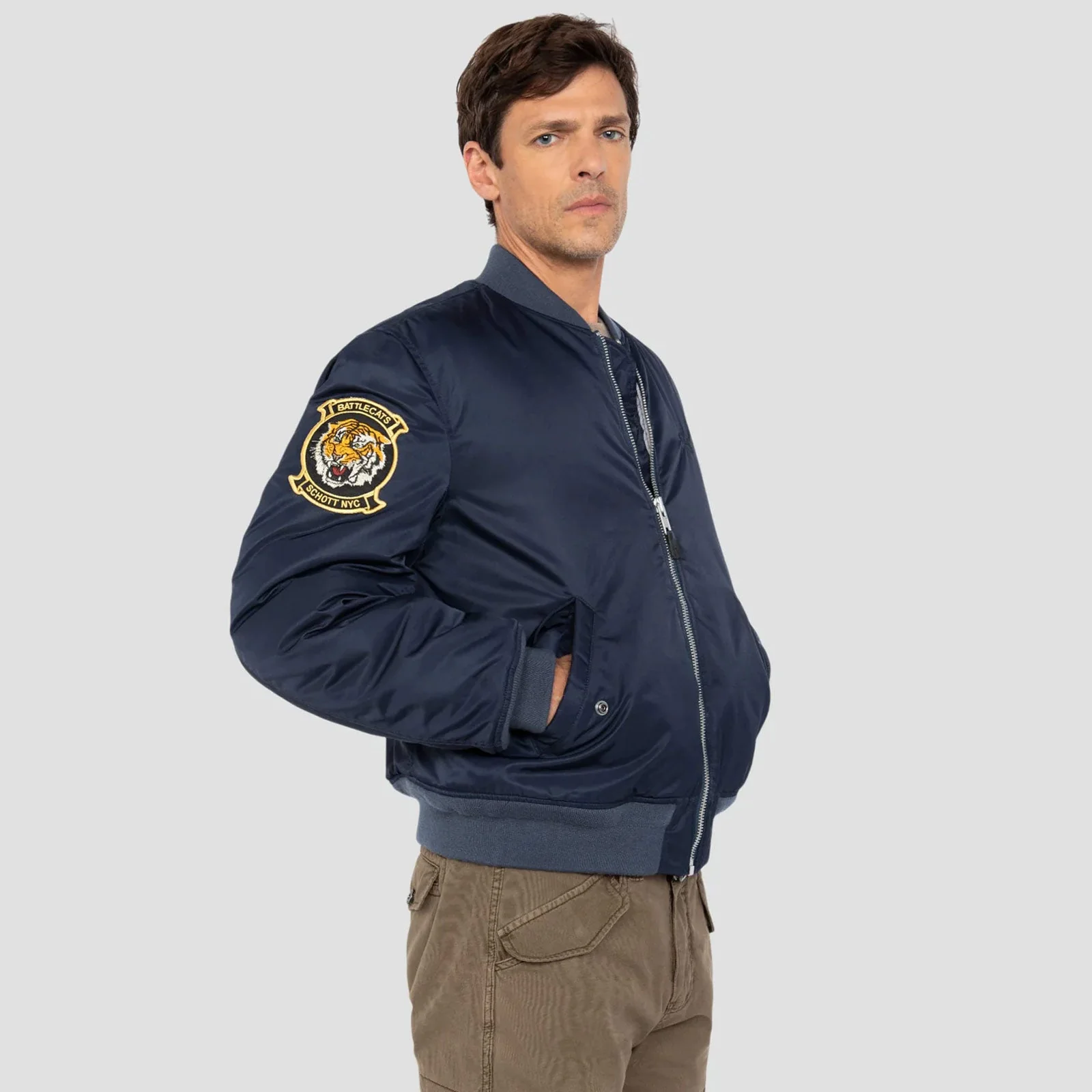 Oversized Unisex Souvenir Bomber dark navy - Image 9