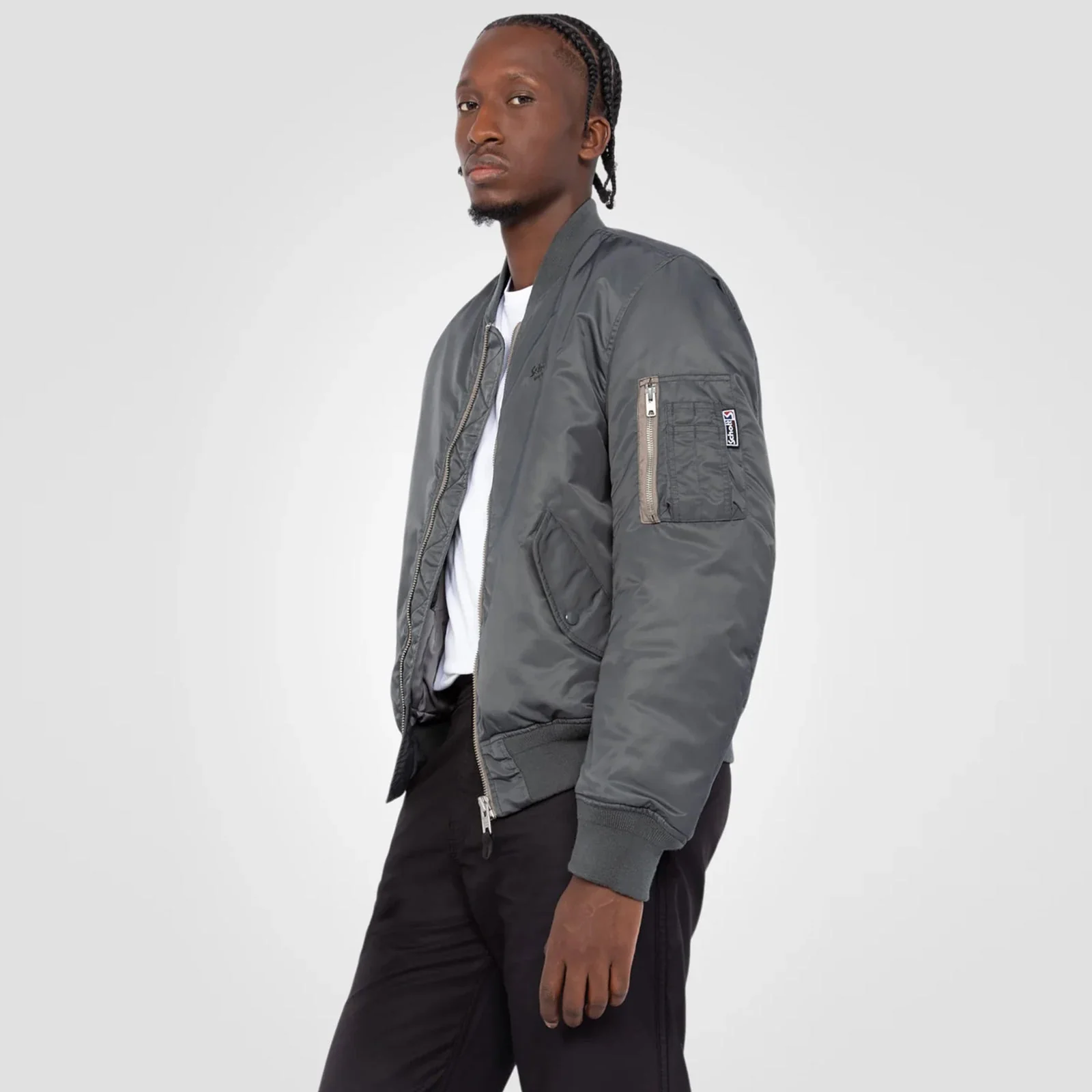 Oversized Unisex Vintage Bomber pewter - Image 5
