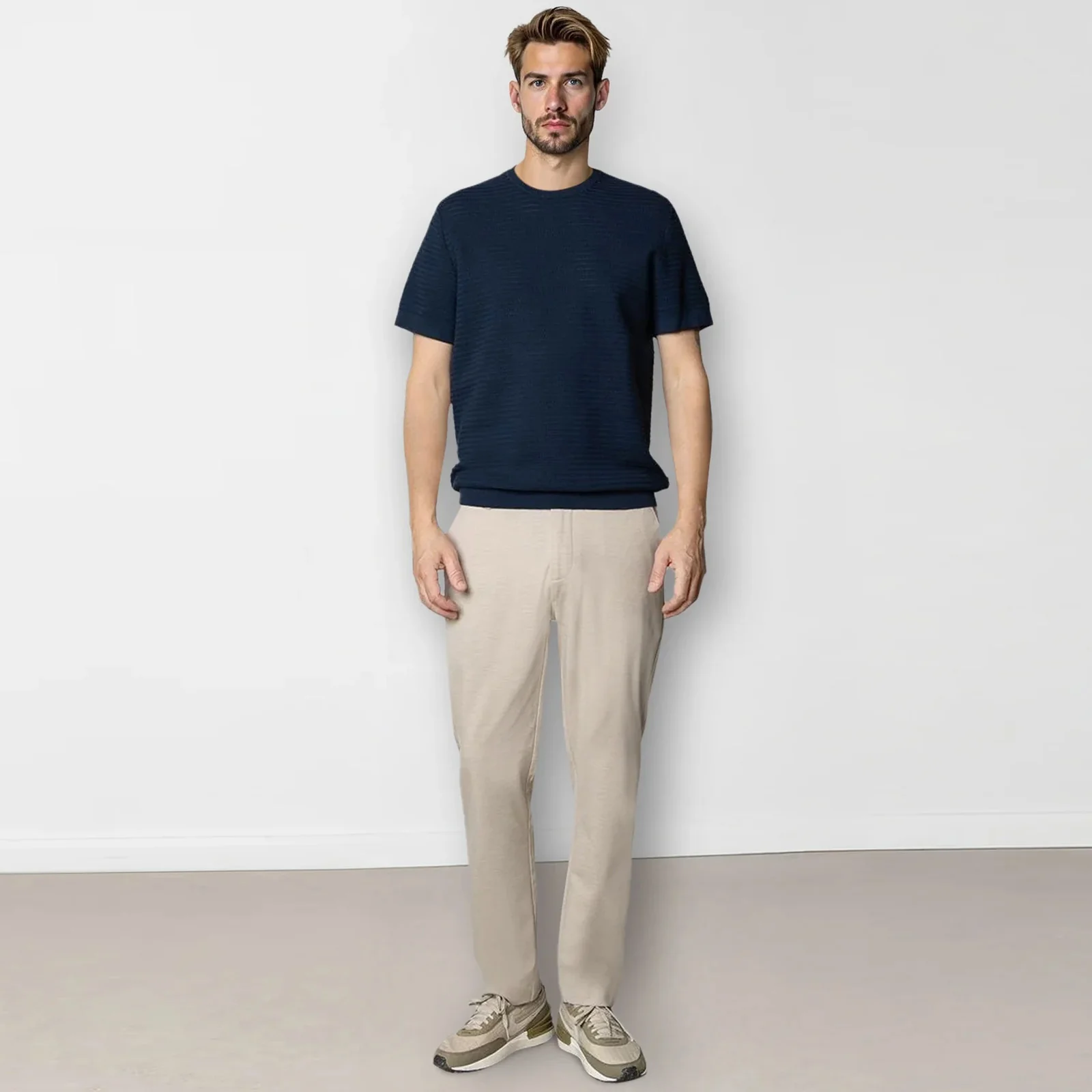 Owen Knitted T-Shirt navy - Image 3
